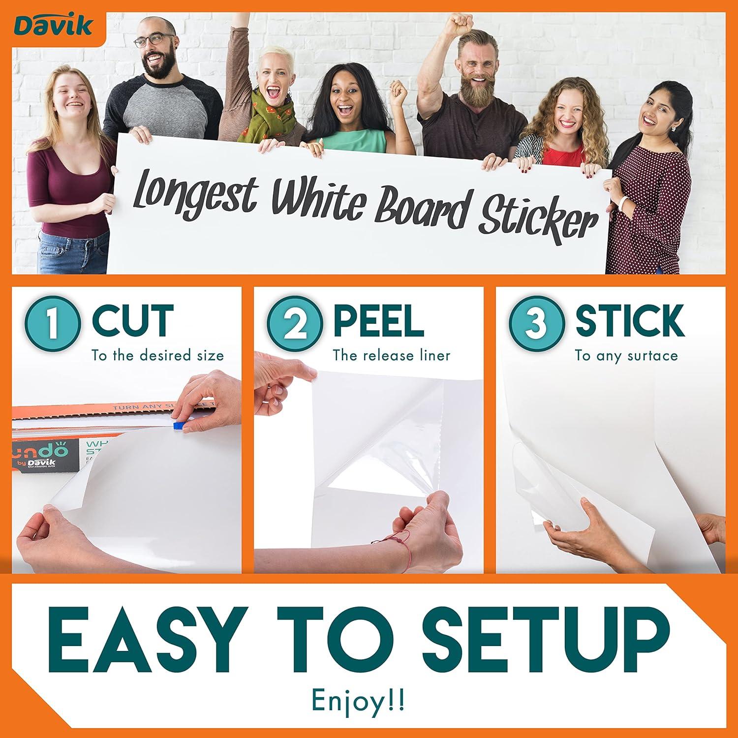 Davik Etiqueta de Pizarra Borrable 61x365 cm para Decoración