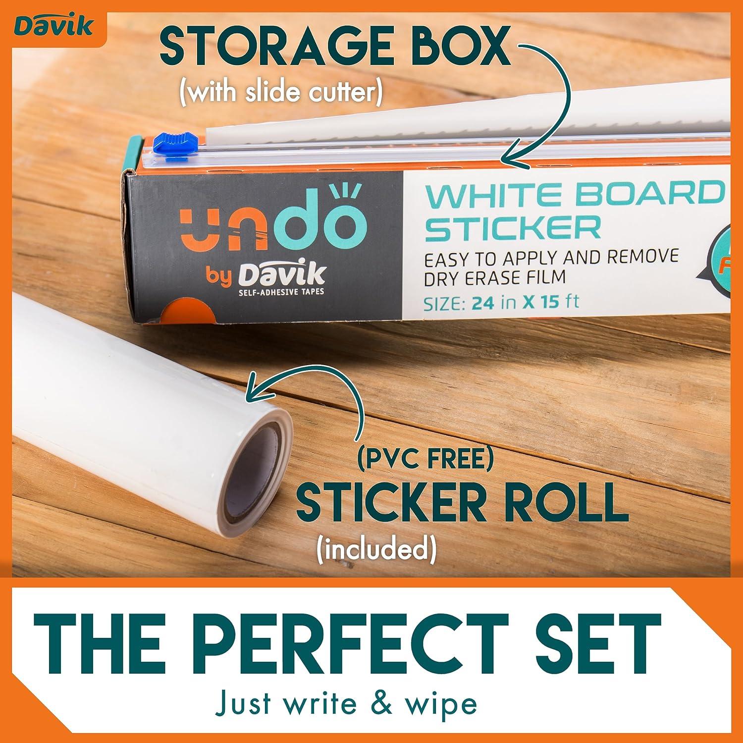 Davik Etiqueta de Pizarra Borrable 61x365 cm para Decoración