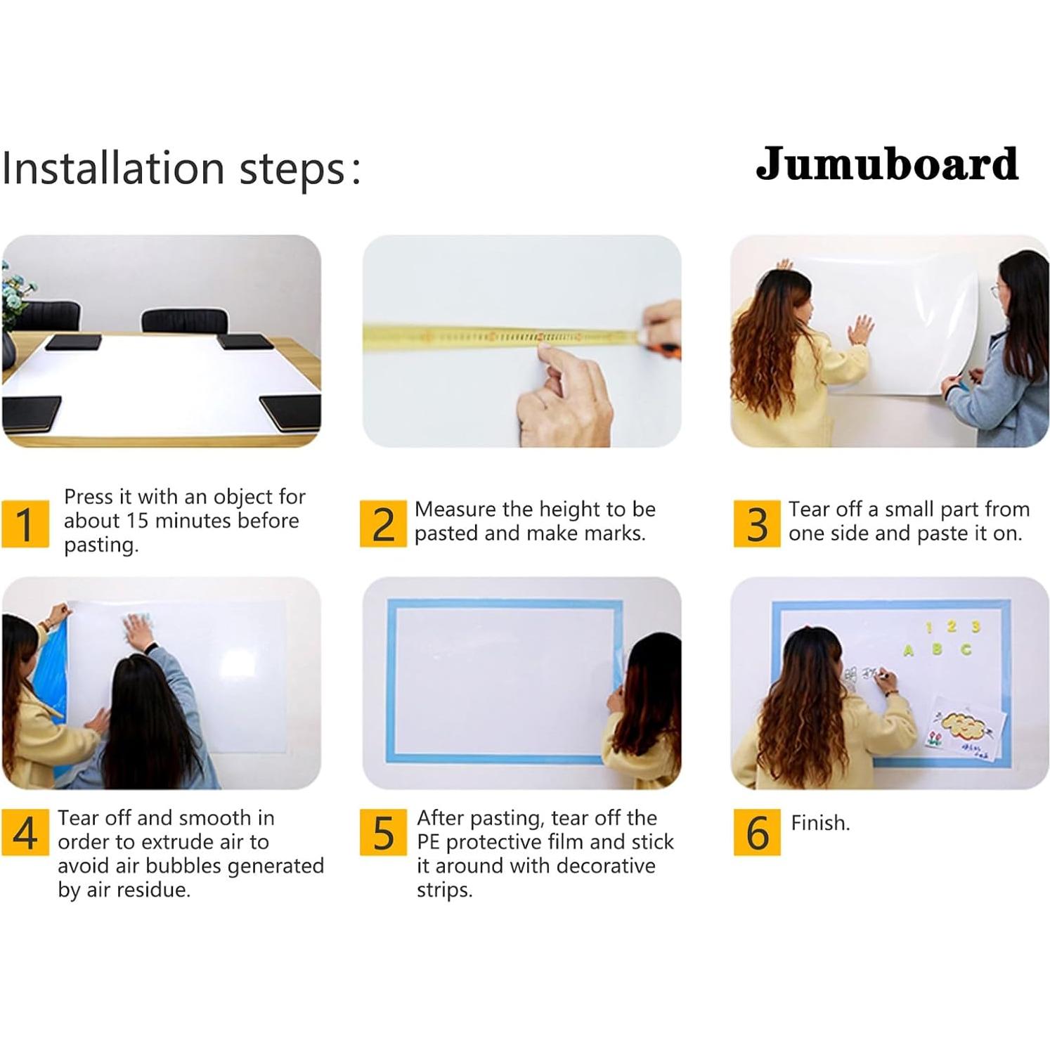 Papel de Pizarra Blanca Magnética Autoadhesiva JUMUBOARD 76.2x38.1cm