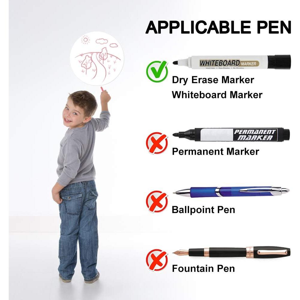 Puntos de Borrado en Seco Kalkehay, 12 Etiquetas Adhesivas Blancas