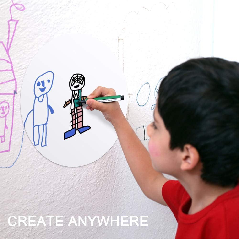 Puntos de Borrado en Seco Kalkehay, 12 Etiquetas Adhesivas Blancas