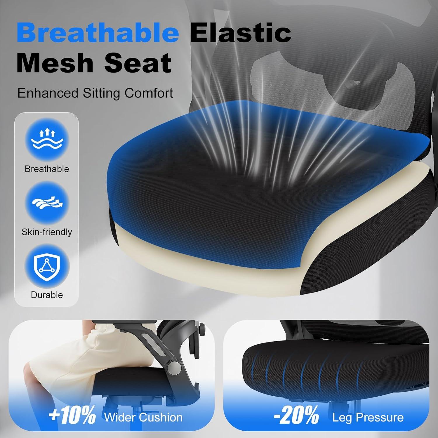 Silla de Oficina Ergonómica ZZH 8029BK con Soporte Lumbar Ajustable