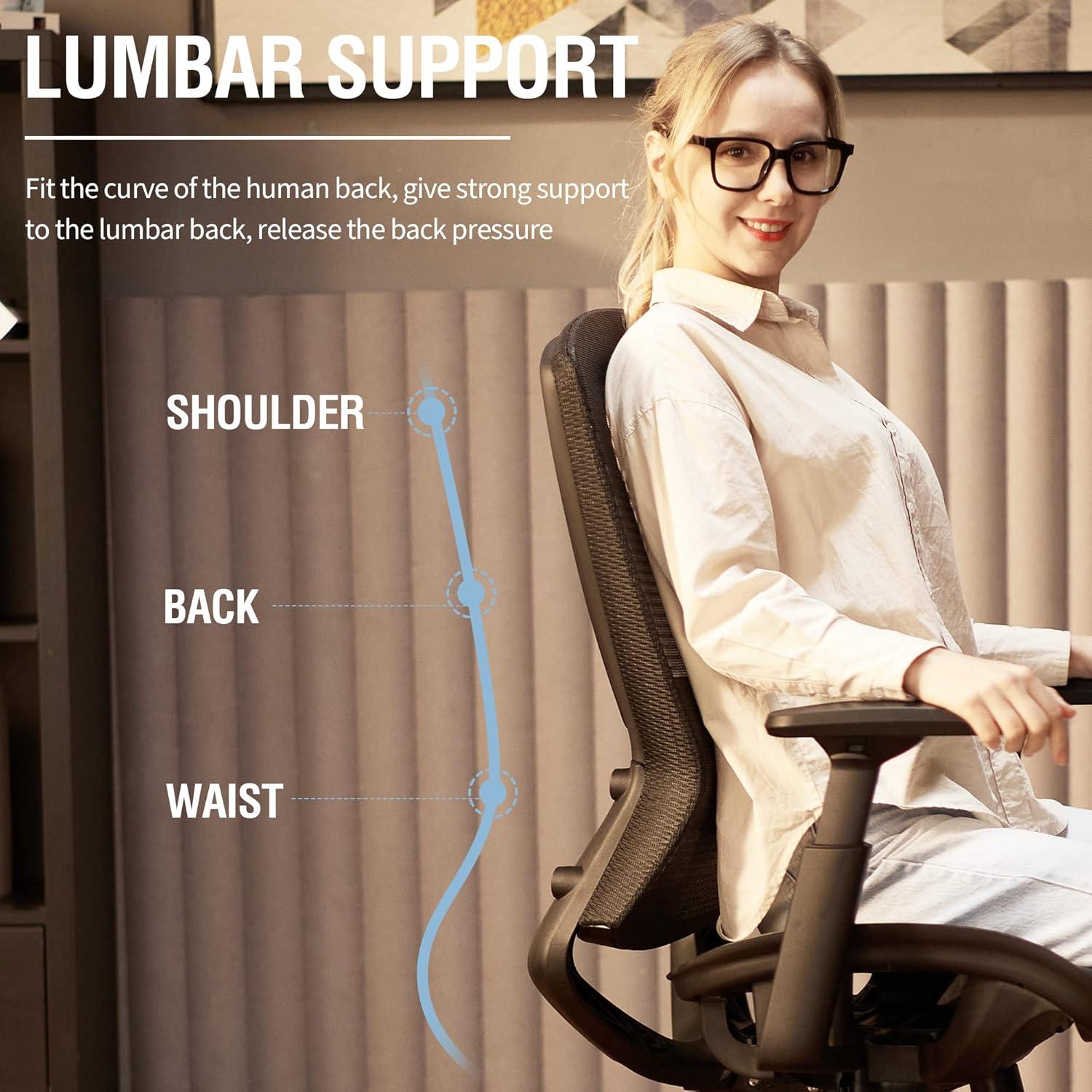 Silla de Oficina Ergonómica ELABEST 1096M con Soporte Lumbar
