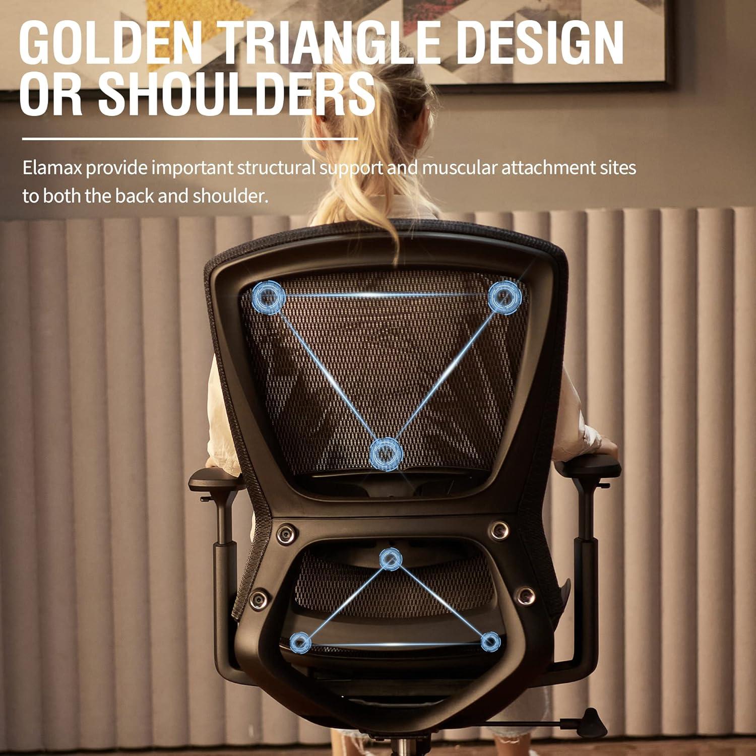 Silla de Oficina Ergonómica ELABEST 1096M con Soporte Lumbar