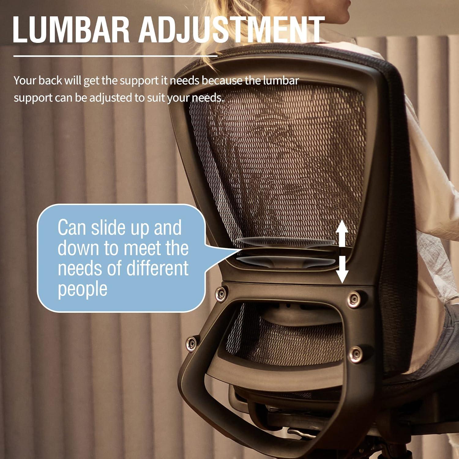 Silla de Oficina Ergonómica ELABEST 1096M con Soporte Lumbar