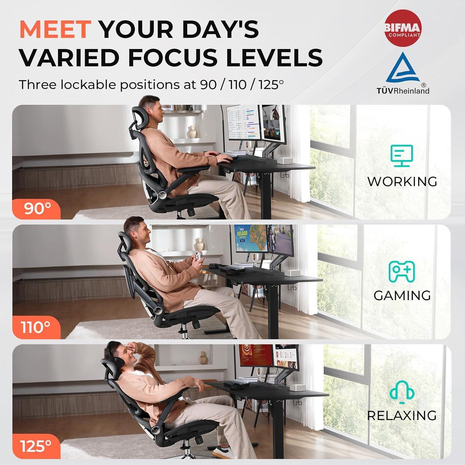 Silla de Oficina Ergonómica CAPOT con Respaldo Alto y Ajustable