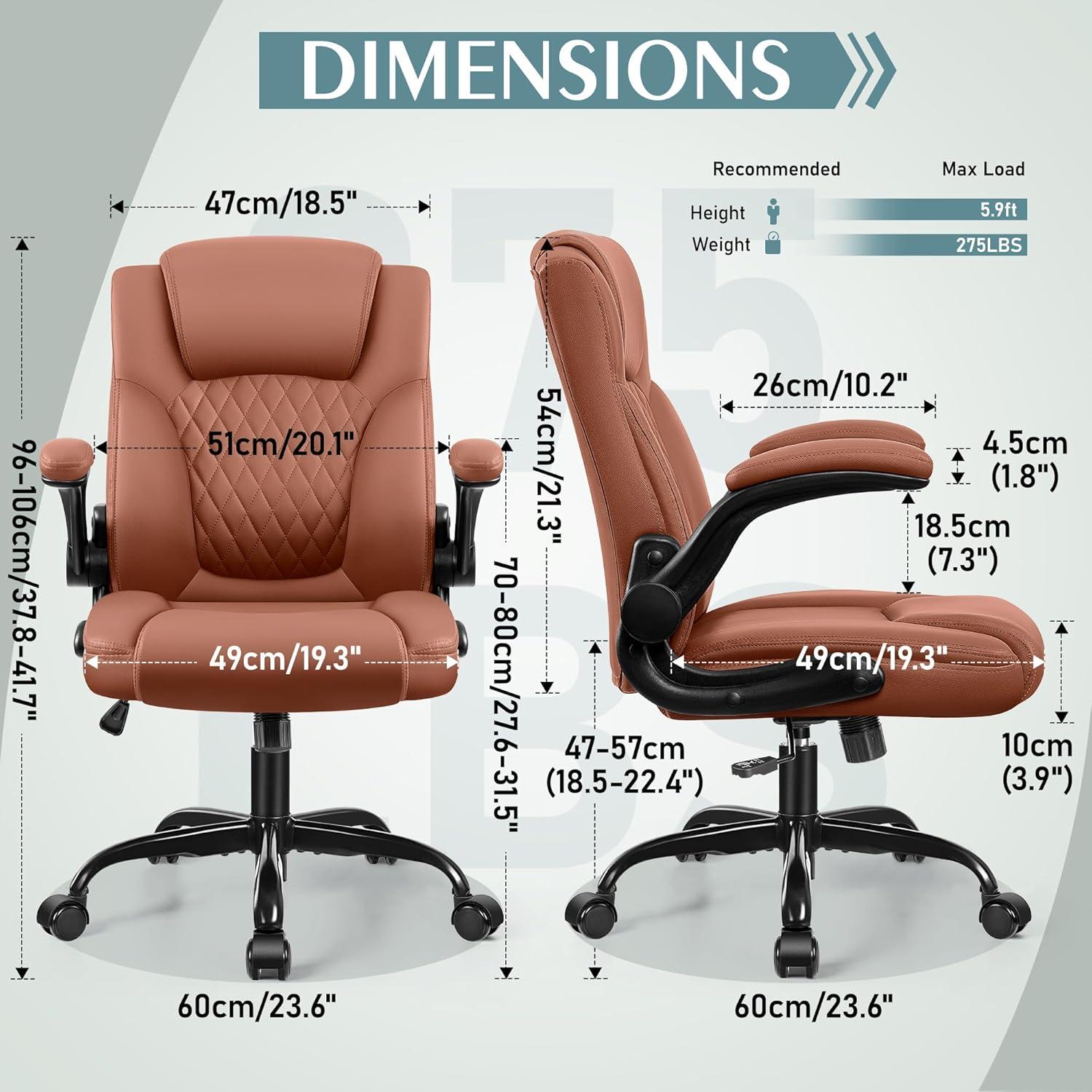 Silla de Oficina Ergonómica Brick Attic MP245 Cuero Marrón