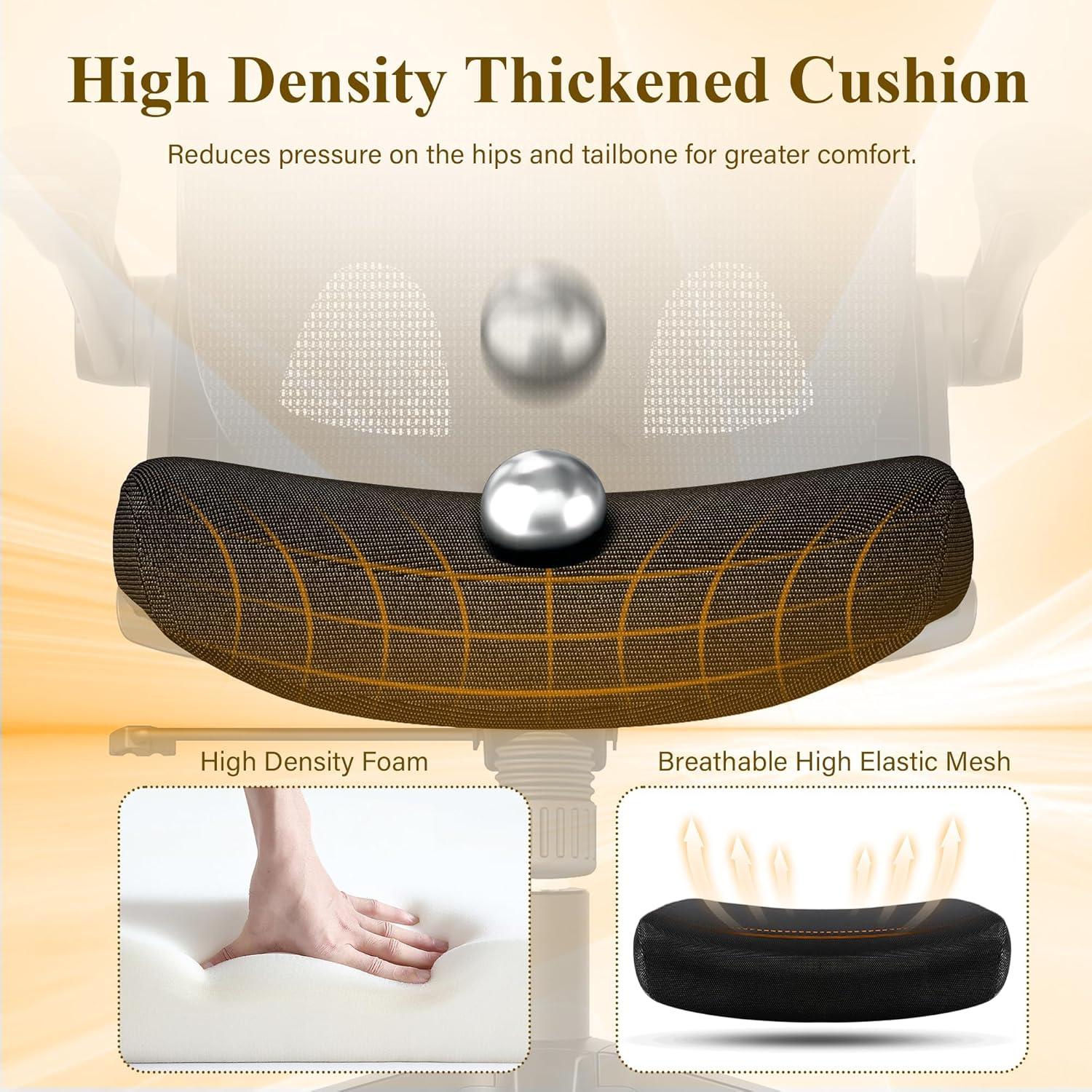 Silla de Oficina Ergonómica SUNNOW Alta Espalda Malla Negra