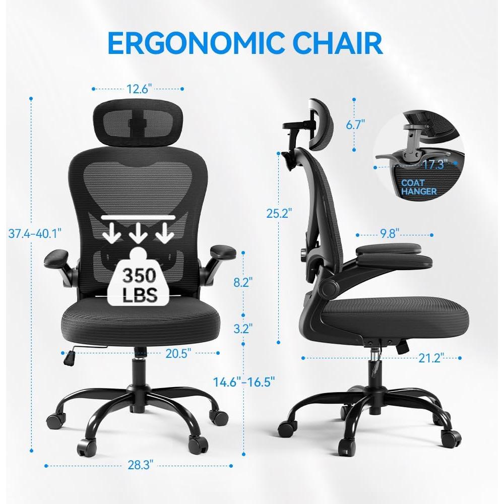 Silla de Oficina Ergonómica Freepub W603-T HM Negra con Soporte Lumbar