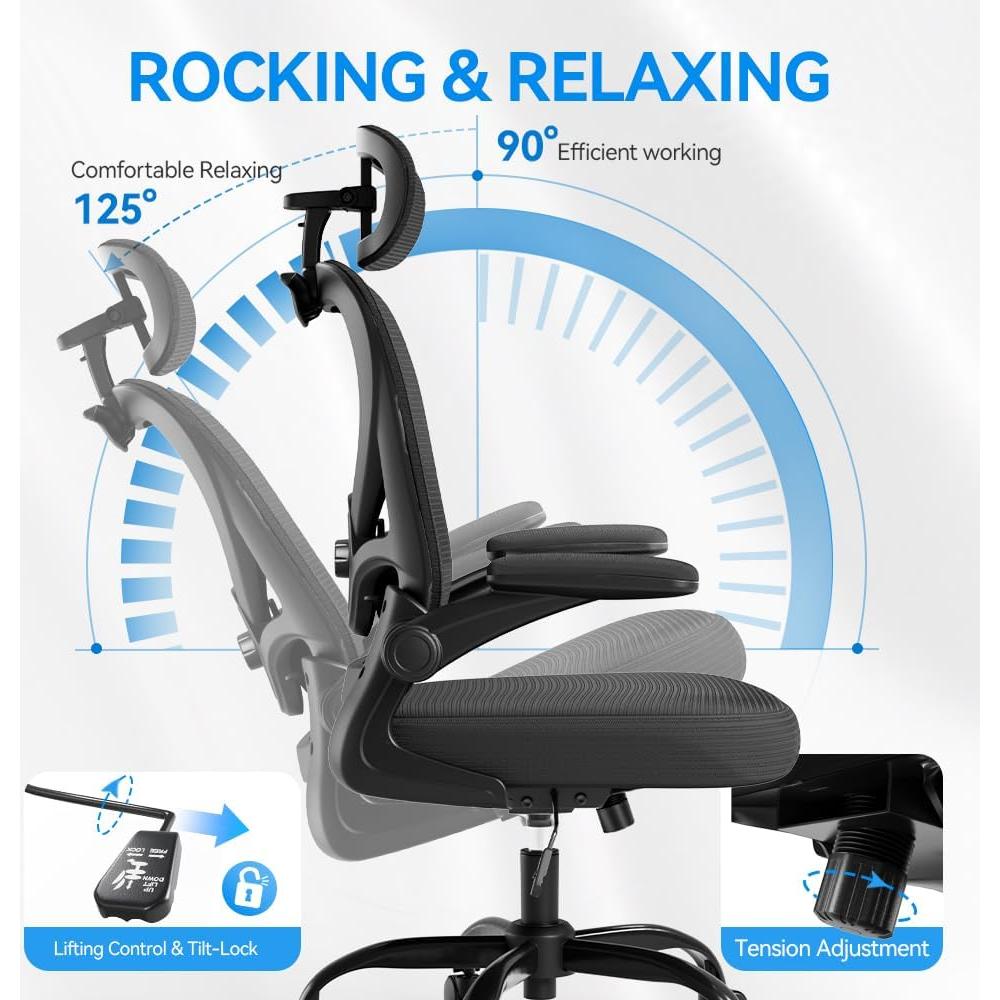 Silla de Oficina Ergonómica Freepub W603-T HM Negra con Soporte Lumbar