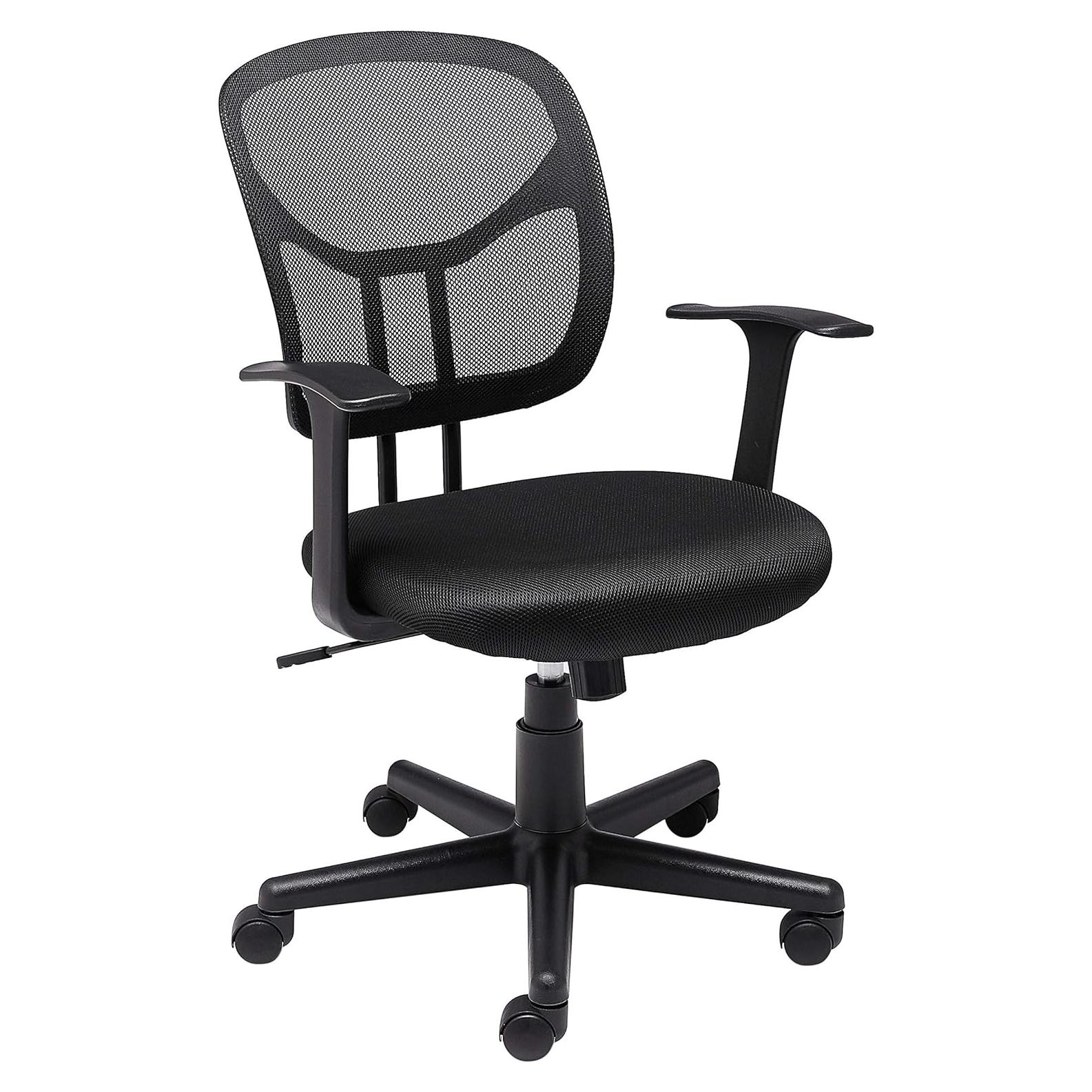 Silla de Oficina Ajustable Amazon Basics Negra con Soporte Lumbar