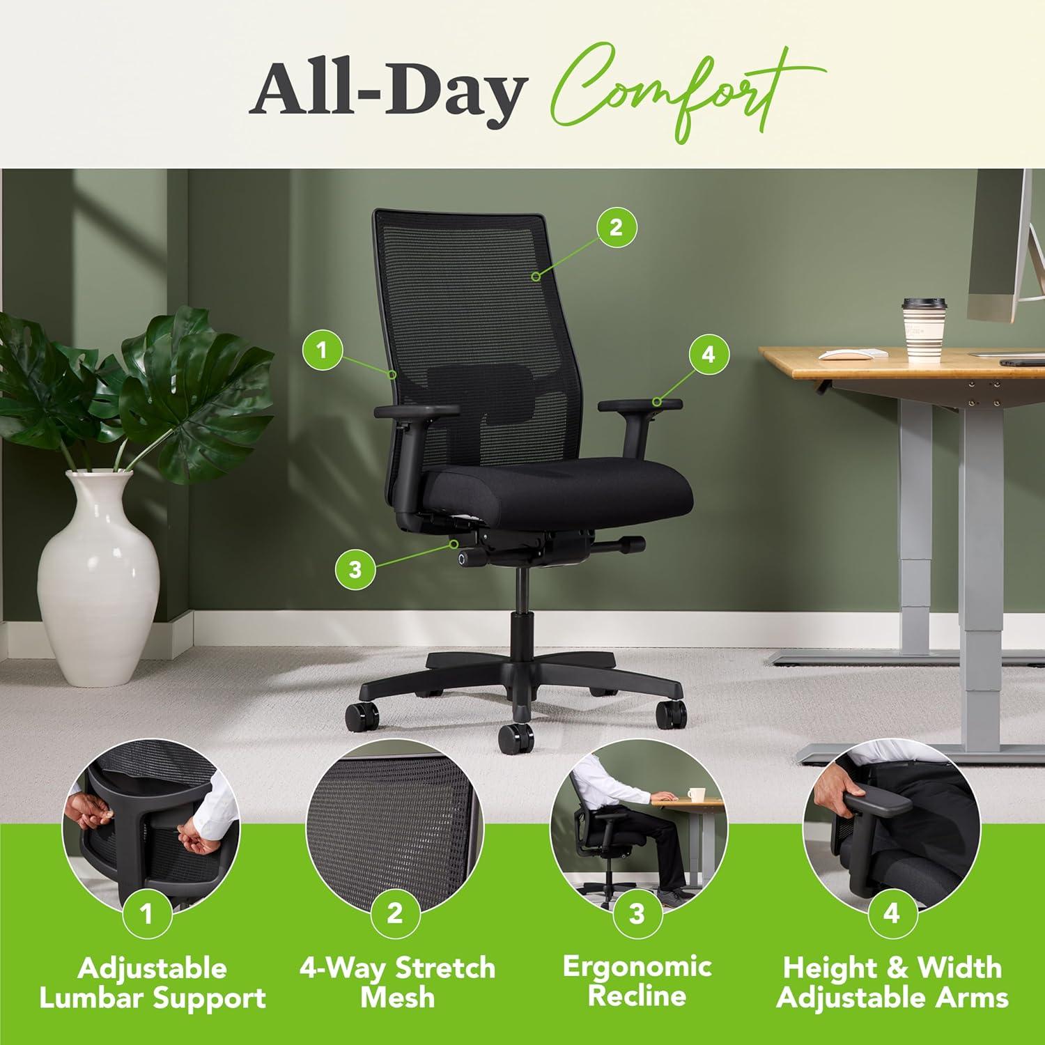 Silla de Oficina Ergonómica HON Ignition 2.0 con Soporte Lumbar