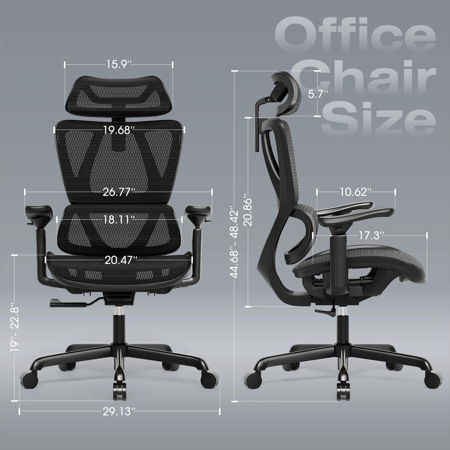 Silla de Oficina Ergonómica ELABEST T11 con Soporte Lumbar