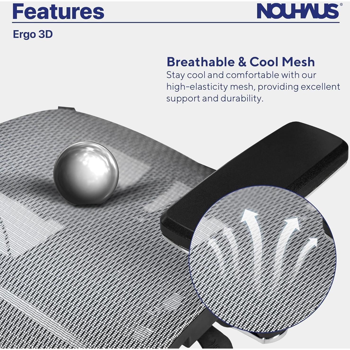 Silla de Oficina Ergonómica Nouhaus Ergo3D Azul con Soporte Lumbar