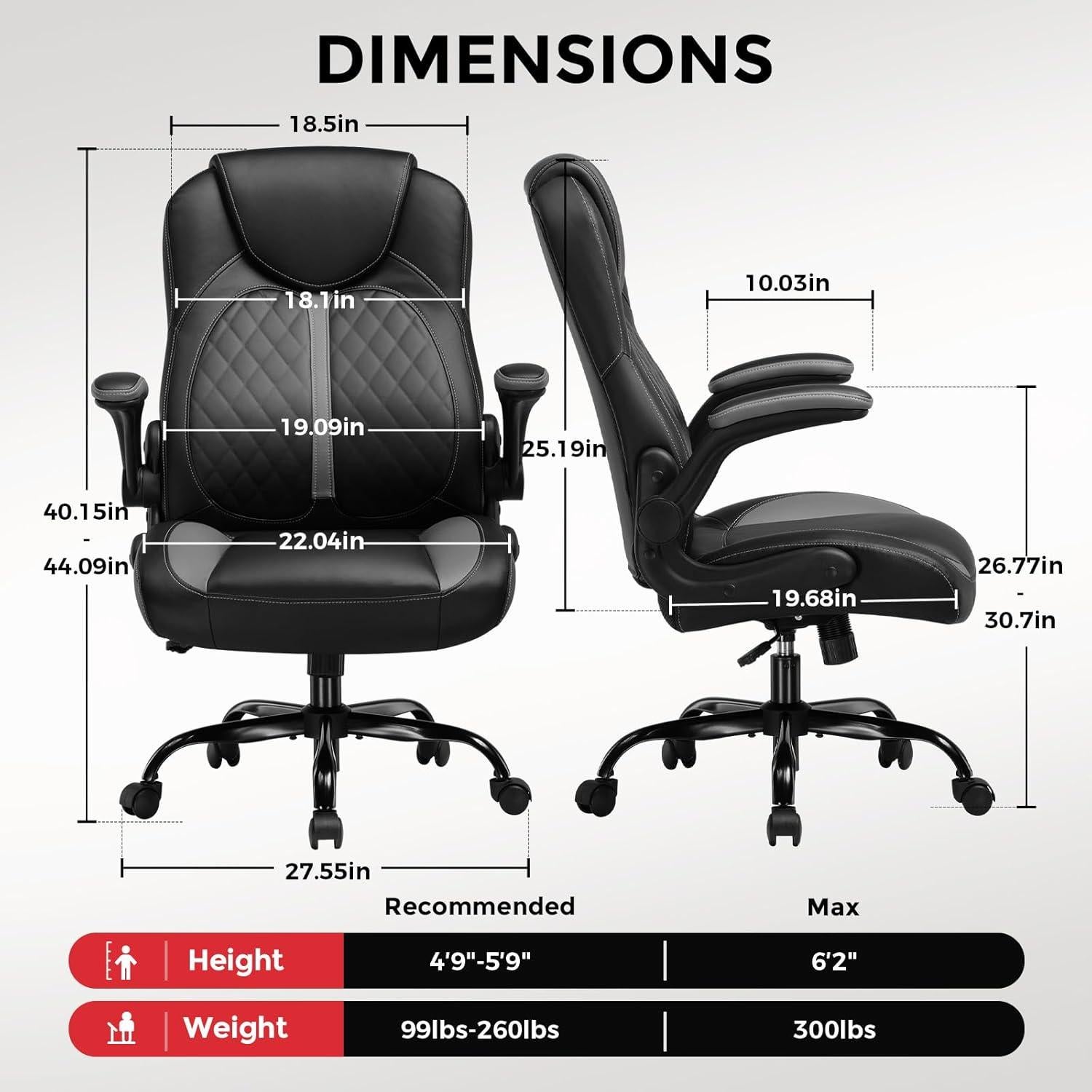 Silla de Oficina Ergonómica COMHOMA GT550-2506N Gris