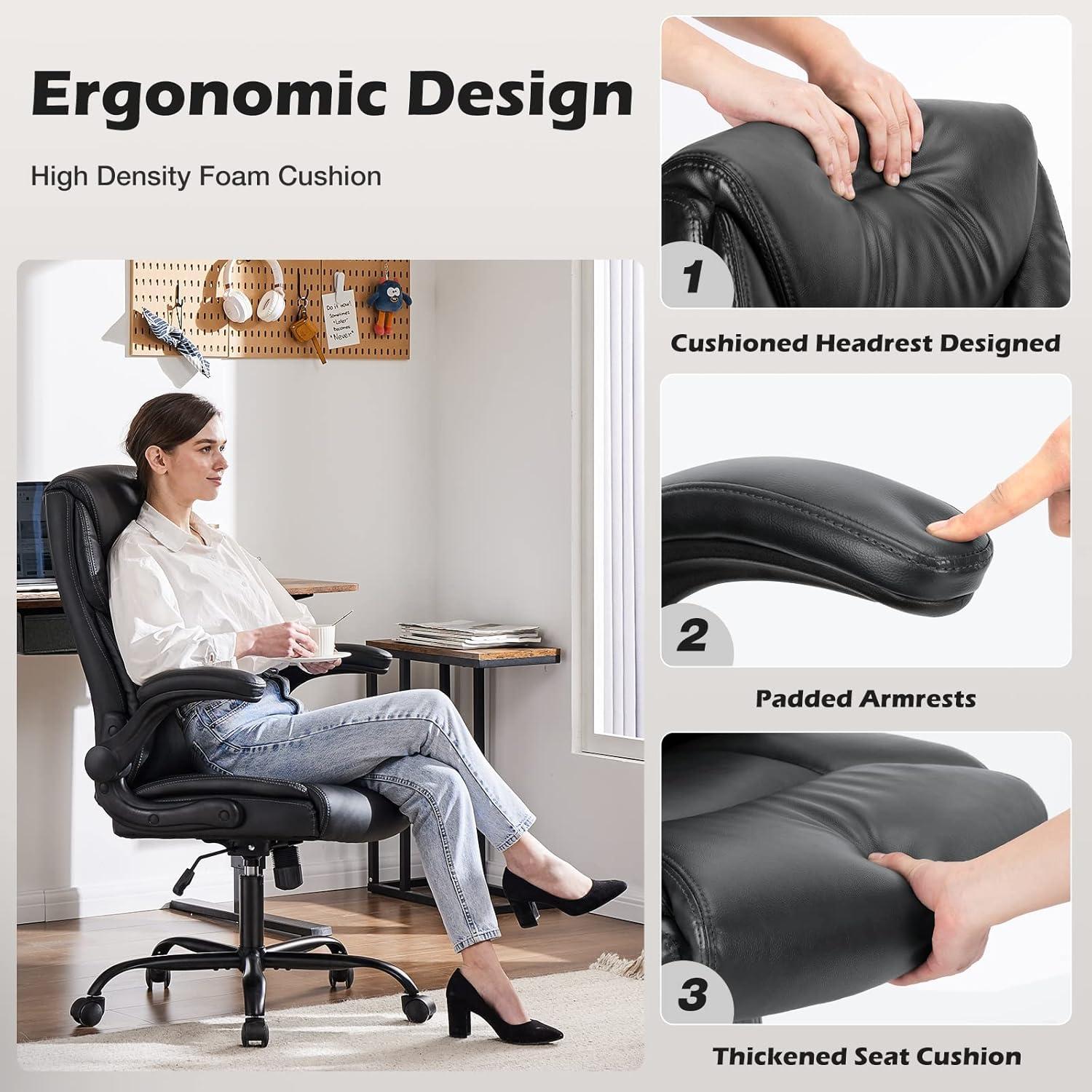 Silla de Oficina DUMOS Ergonómica Ajustable con Reposabrazos Plegables