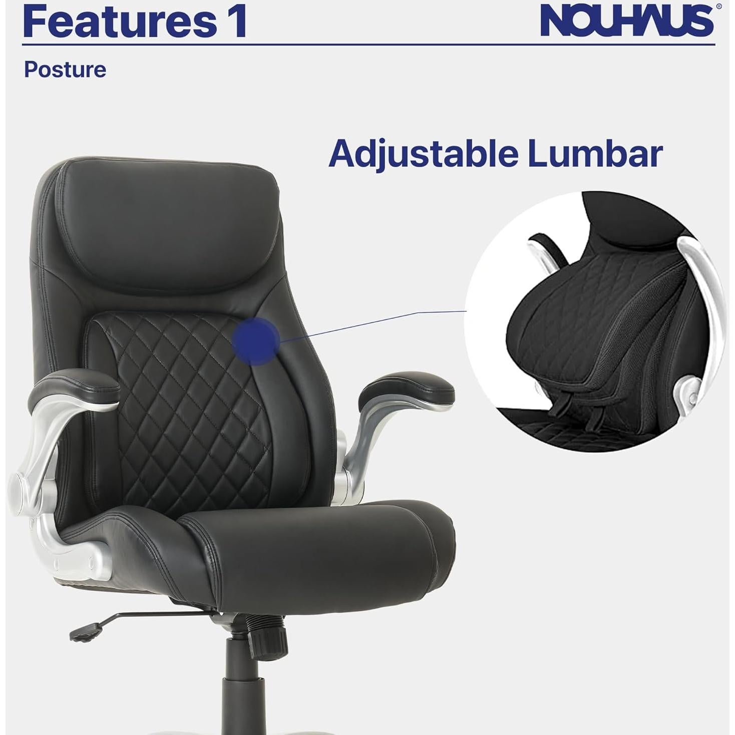 Silla de Oficina Ergonómica Nouhaus Postura - Cuero PU Negro