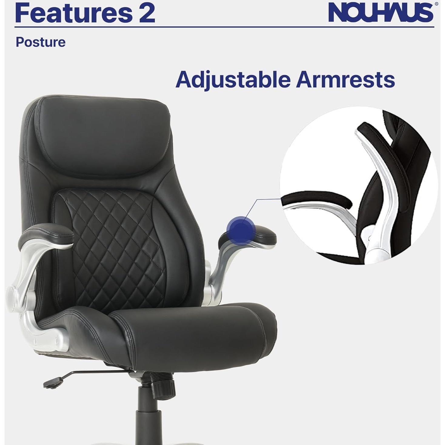 Silla de Oficina Ergonómica Nouhaus Postura - Cuero PU Negro