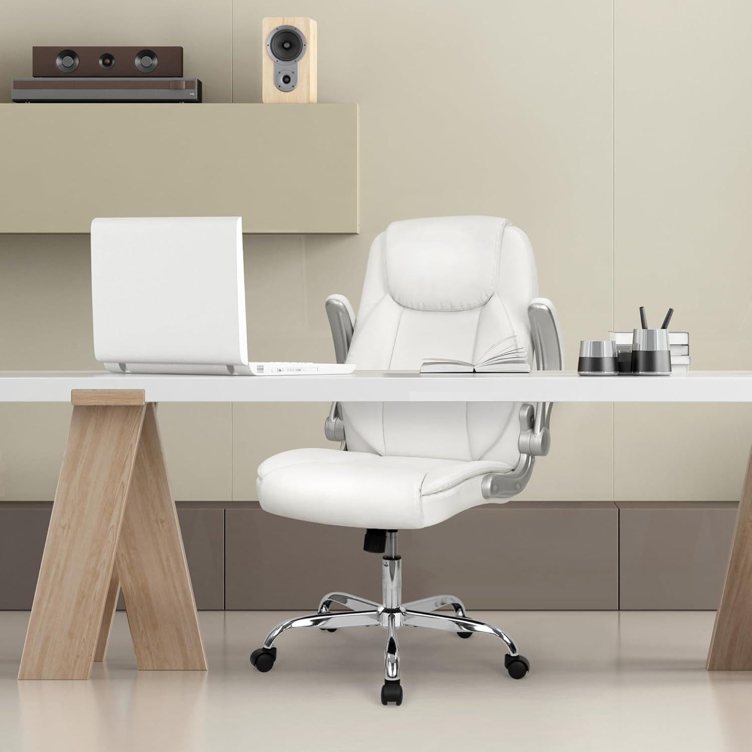 Silla Ejecutiva Ergonómica Alta SILLANEO Blanca con Soporte Lumbar