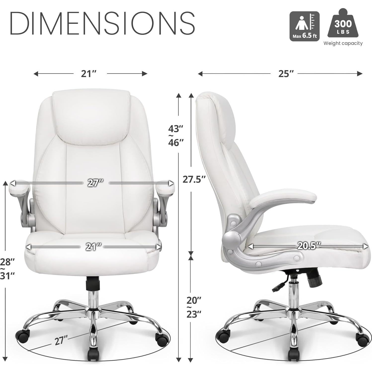 Silla Ejecutiva Ergonómica Alta SILLANEO Blanca con Soporte Lumbar