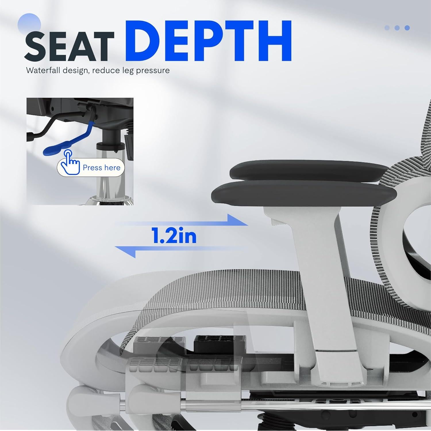 Silla Ergonómica FLEXISPOT ErgoX con Reposapiés y Soporte Lumbar