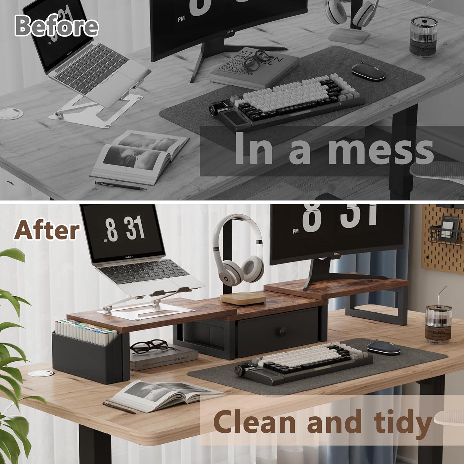 Soporte Doble para Monitor LAND·VOI 2 Pantallas 27" Ajustable