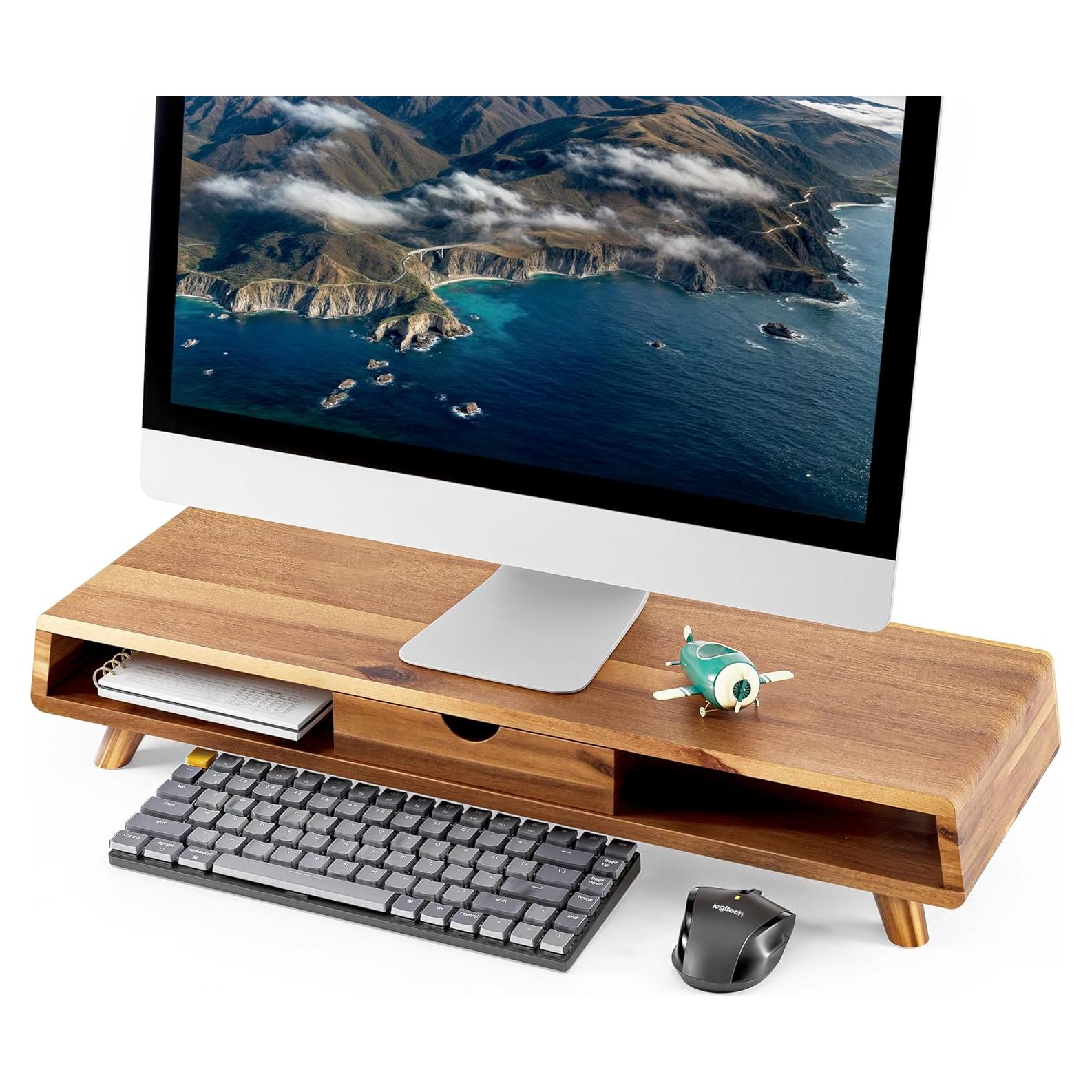 Soporte para Monitor de Madera de Acacia Tinamo - 62 cm