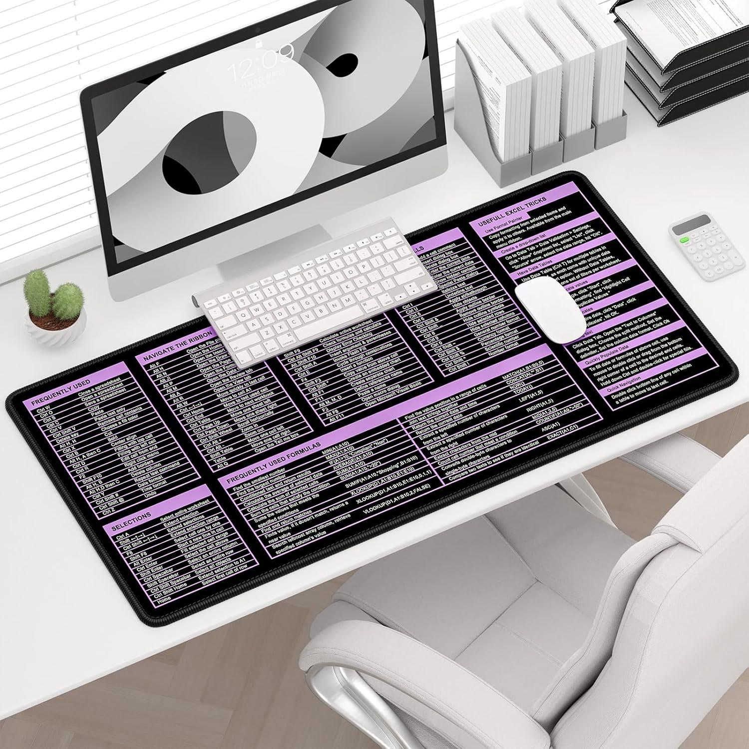 Alfombrilla de Ratón Grande HUAMXE Atajos de Excel 80x40cm