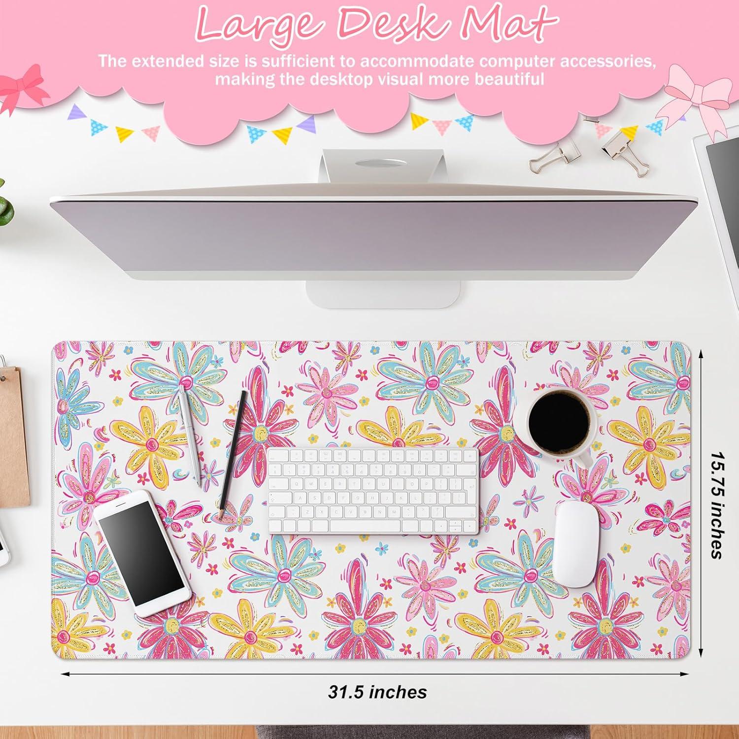 Alfombrilla de Ratón Floral Grande Remerry 80x40cm Rosa