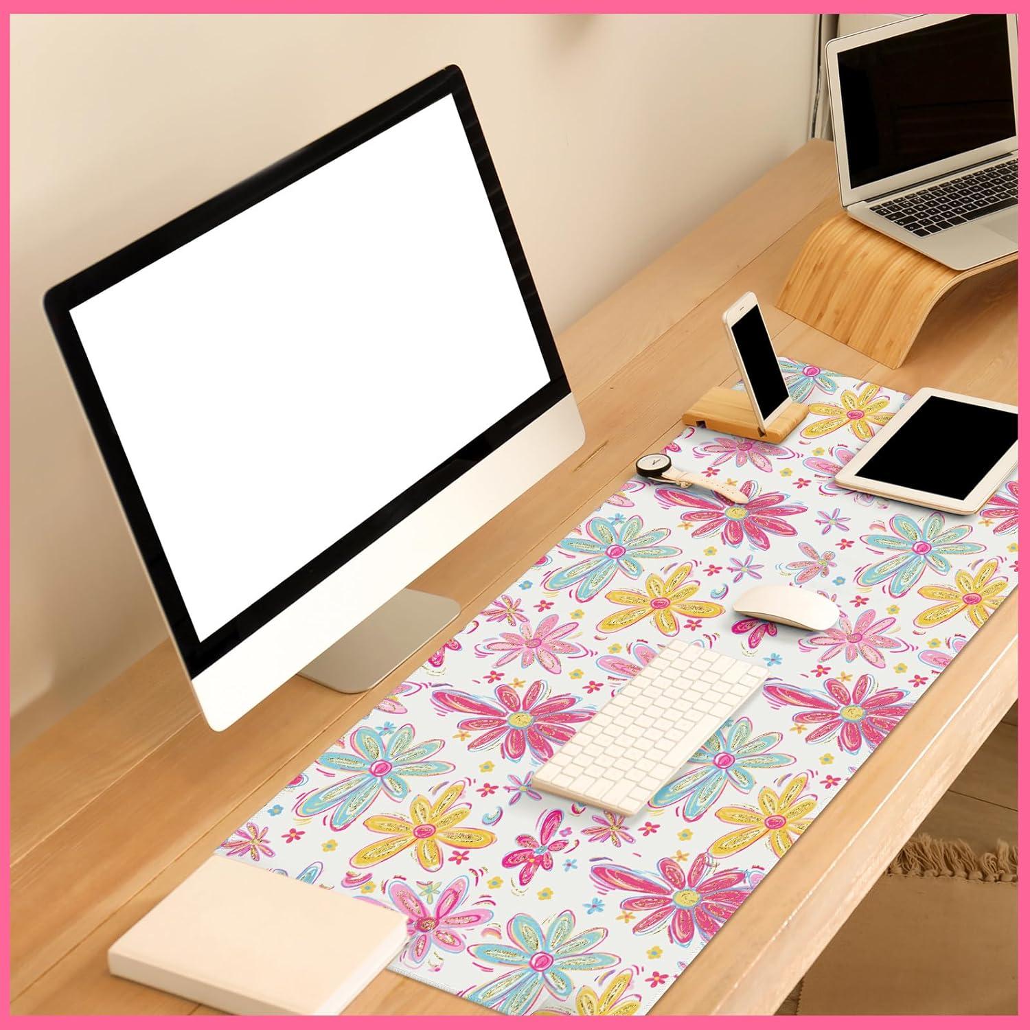 Alfombrilla de Ratón Floral Grande Remerry 80x40cm Rosa