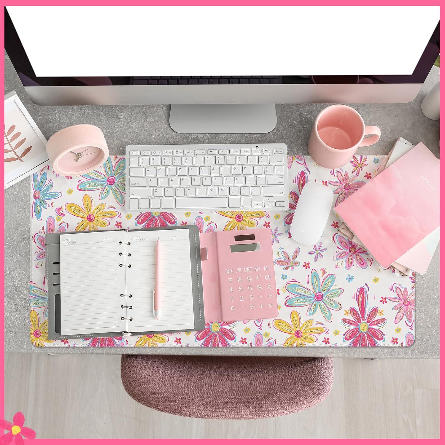 Alfombrilla de Ratón Floral Grande Remerry 80x40cm Rosa