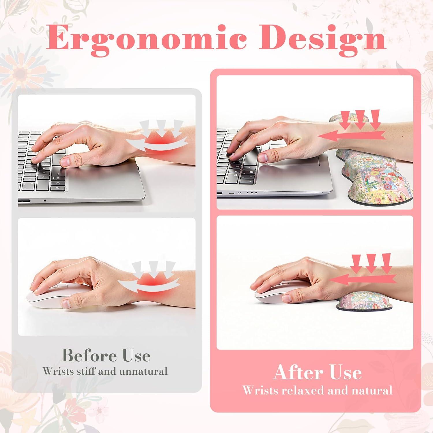 Conjunto de Alfombrillas Ergonómicas iLeadon Rosa 4 Piezas