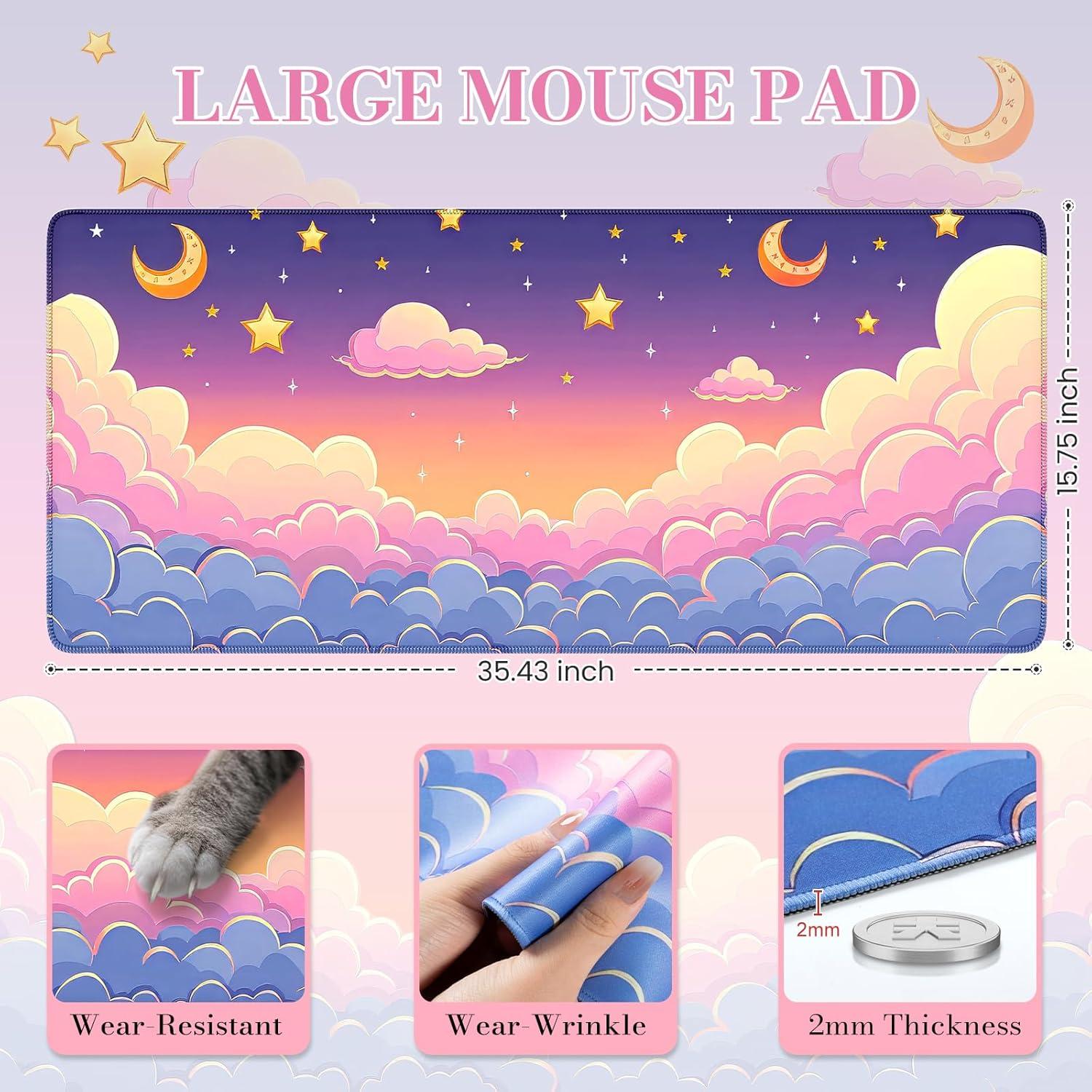 Alfombrilla de Teclado iCasso Rosa 90x40 cm Antideslizante