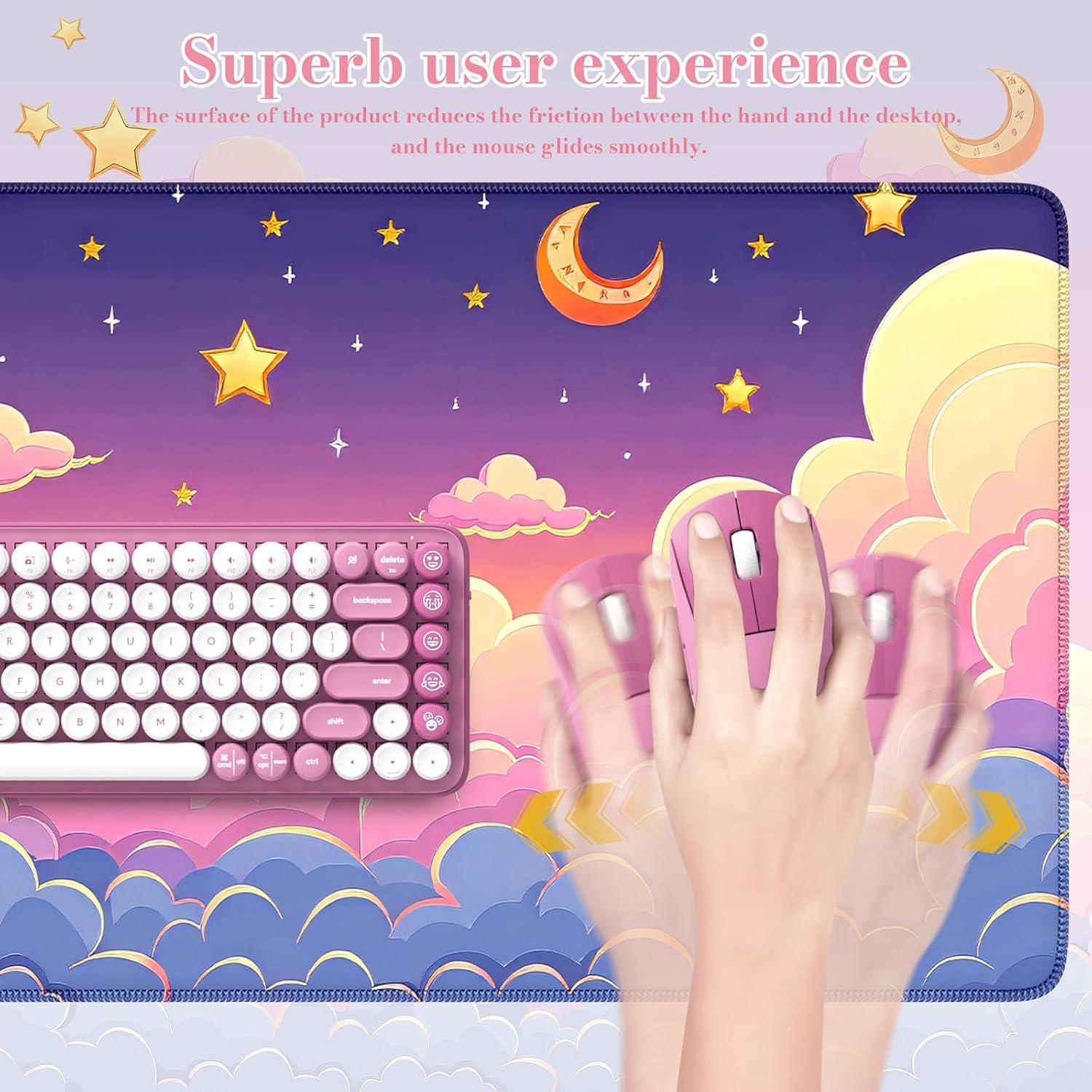 Alfombrilla de Teclado iCasso Rosa 90x40 cm Antideslizante