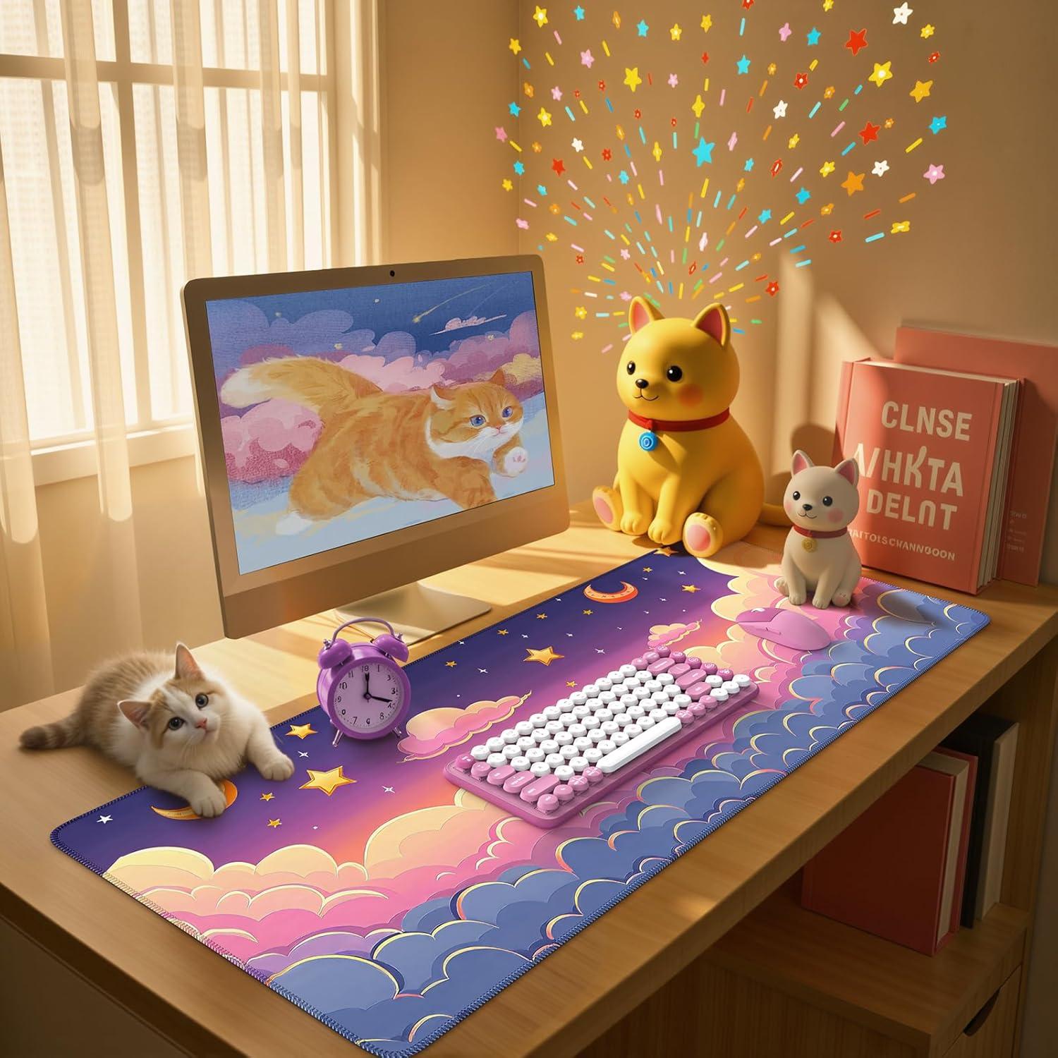 Alfombrilla de Teclado iCasso Rosa 90x40 cm Antideslizante