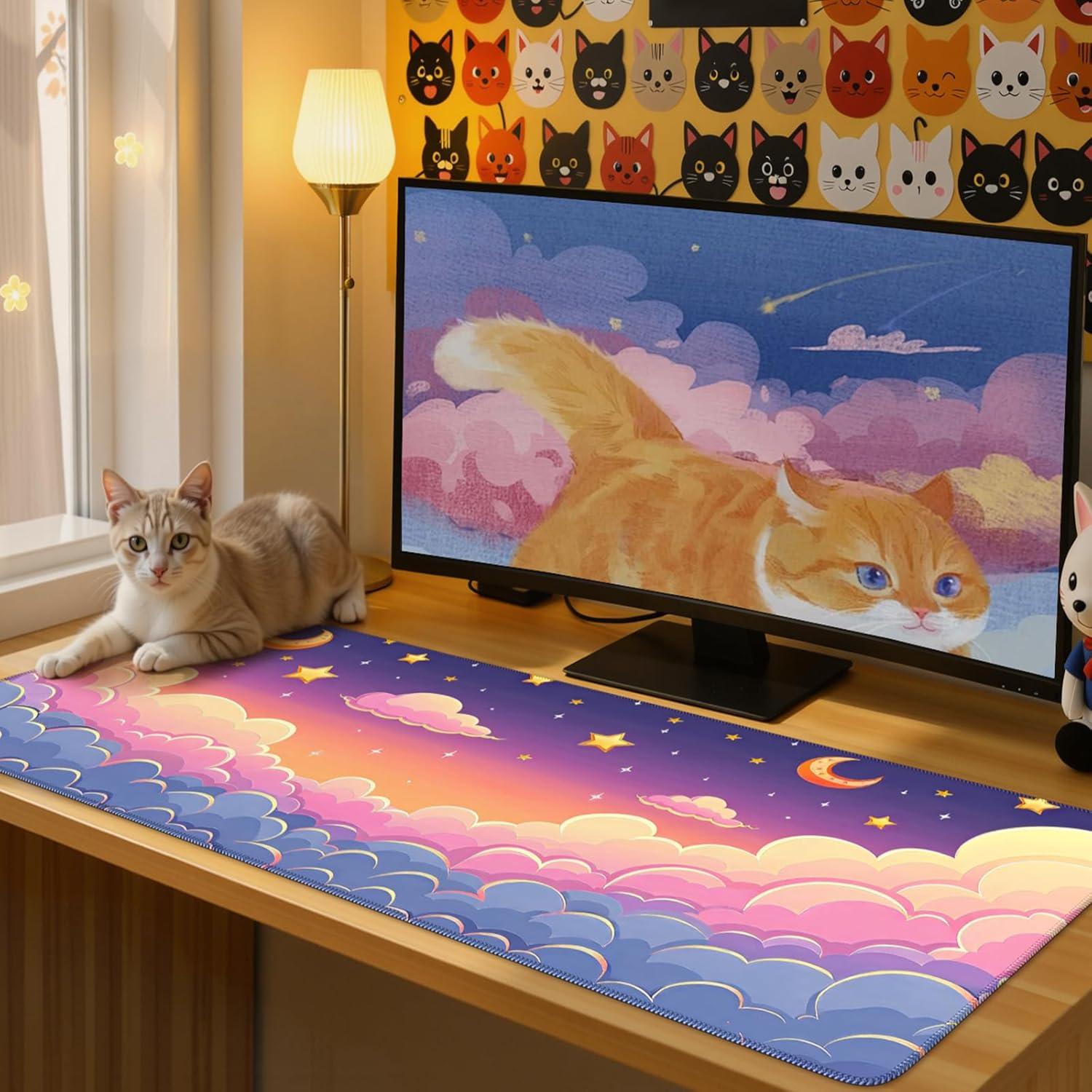 Alfombrilla de Teclado iCasso Rosa 90x40 cm Antideslizante