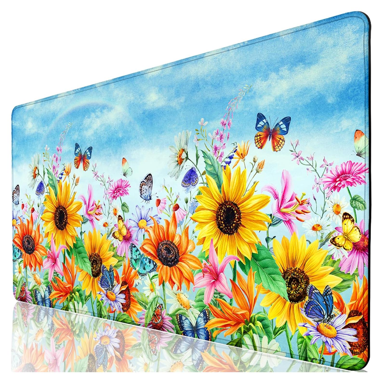 Alfombrilla de Escritorio CutebriCase Girasoles 80x40cm Antideslizante