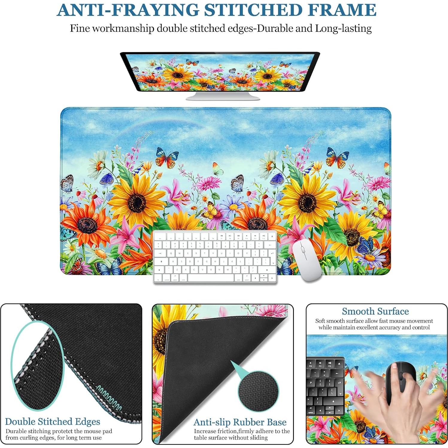 Alfombrilla de Escritorio CutebriCase Girasoles 80x40cm Antideslizante