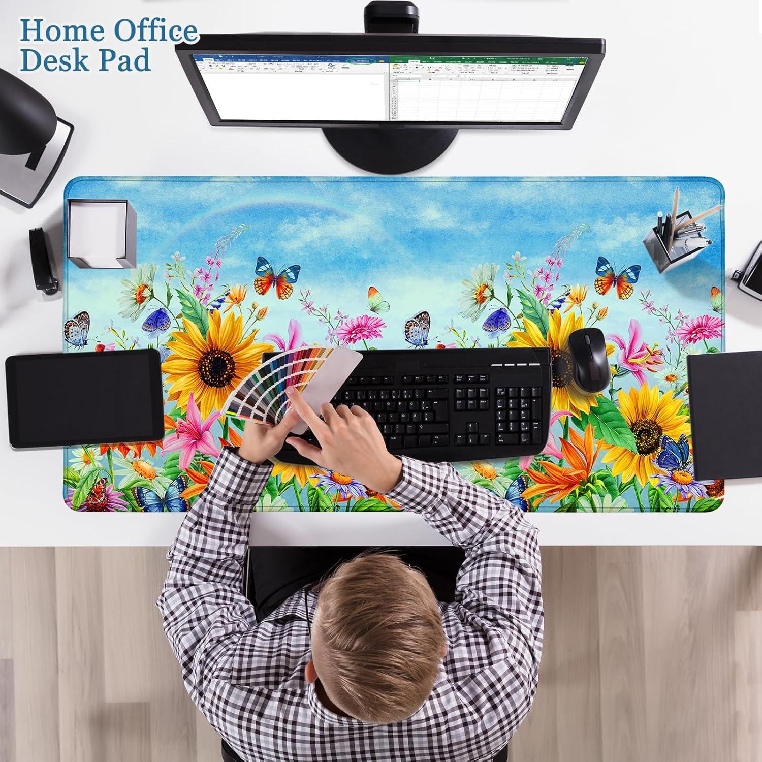 Alfombrilla de Escritorio CutebriCase Girasoles 80x40cm Antideslizante