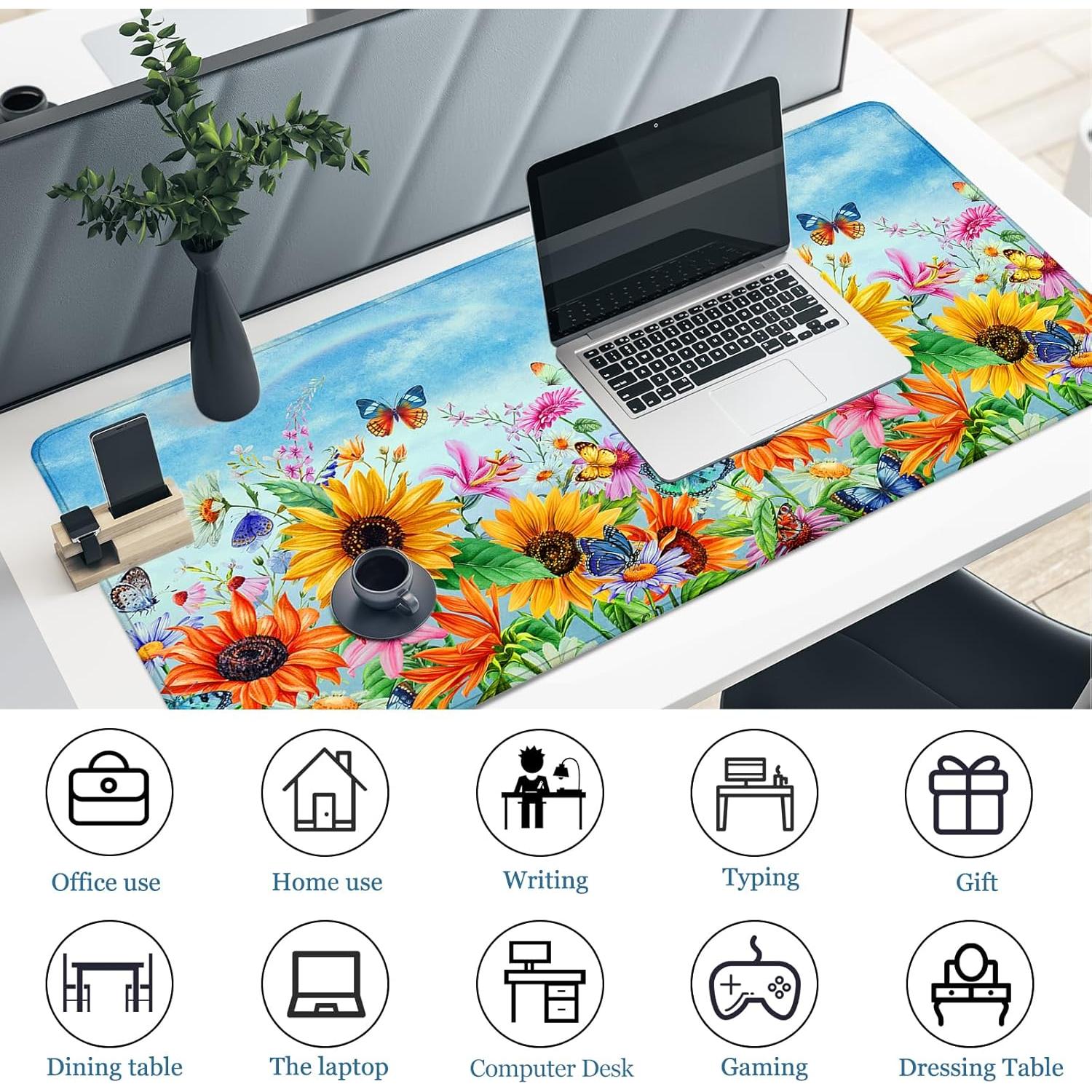 Alfombrilla de Escritorio CutebriCase Girasoles 80x40cm Antideslizante