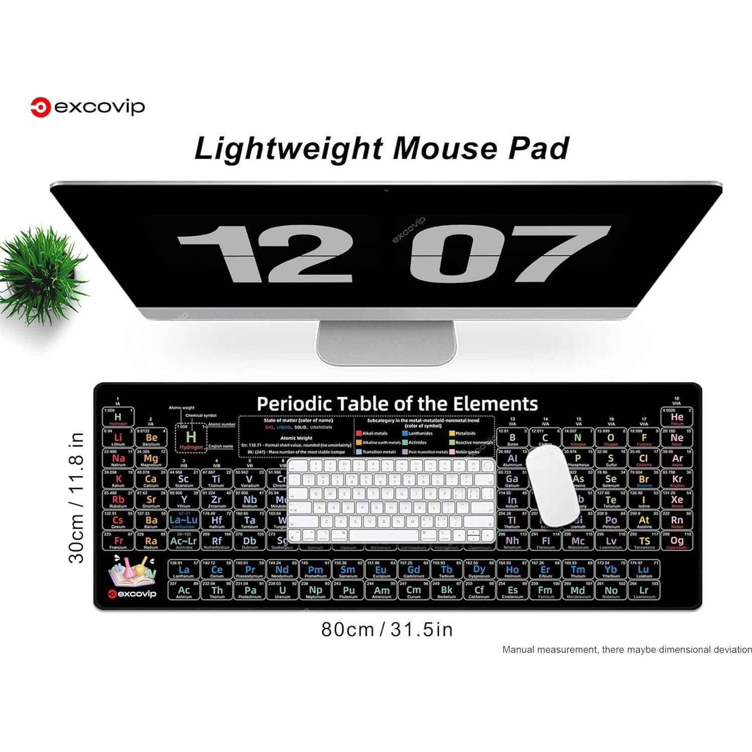 Alfombrilla de Ratón Ablieve Tabla Periódica 800x300mm Antideslizante