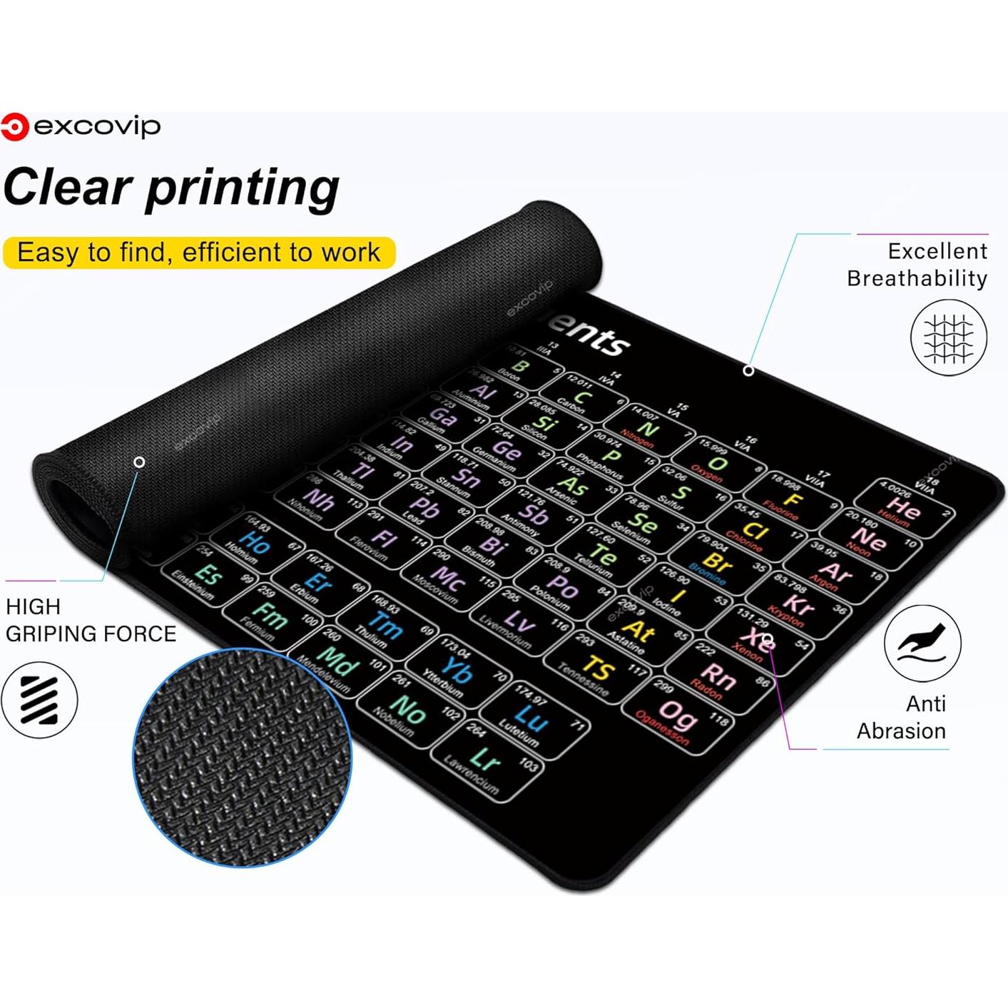 Alfombrilla de Ratón Ablieve Tabla Periódica 800x300mm Antideslizante