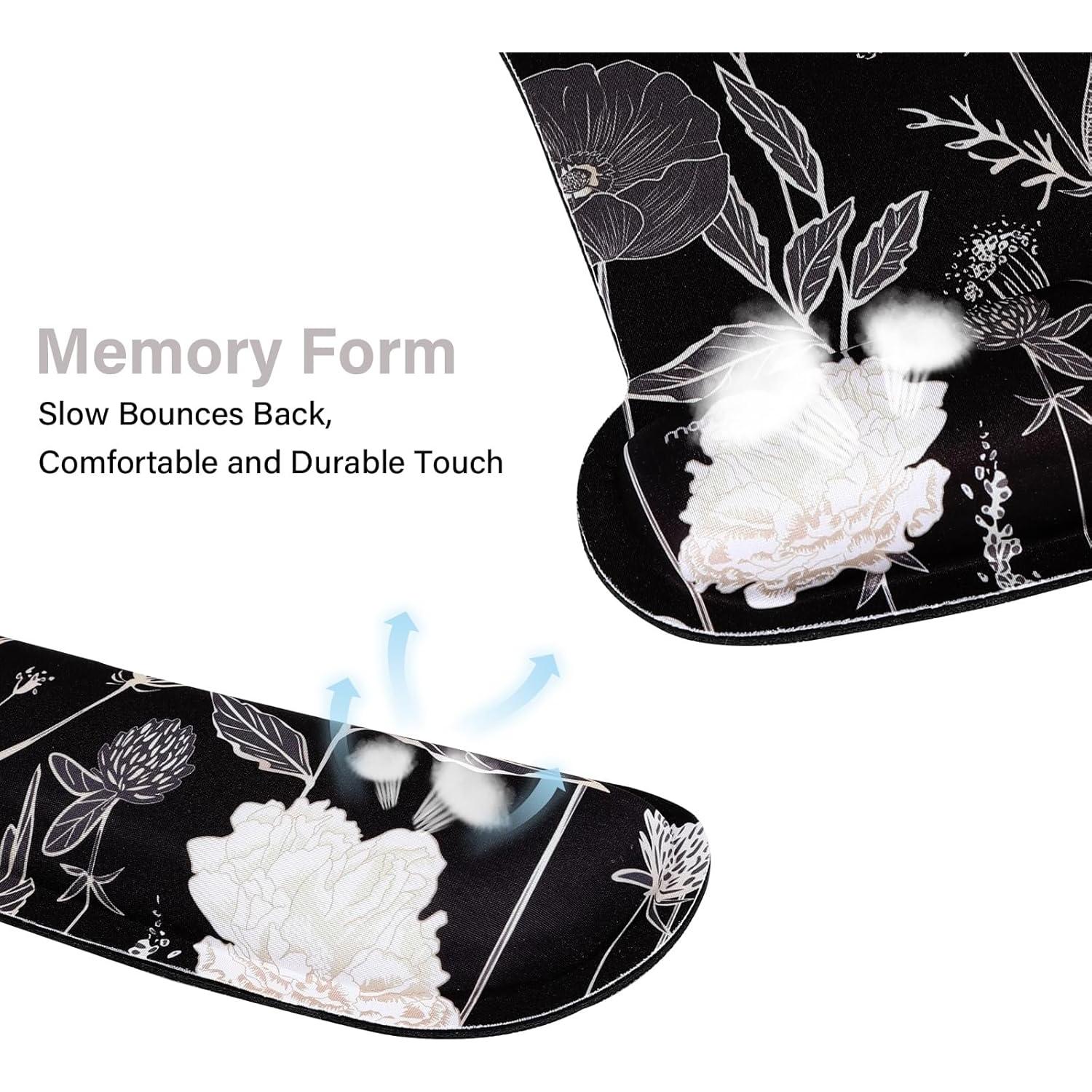 Conjunto Alfombrilla de Teclado y Ratón Mosiso Ergonómico Negro