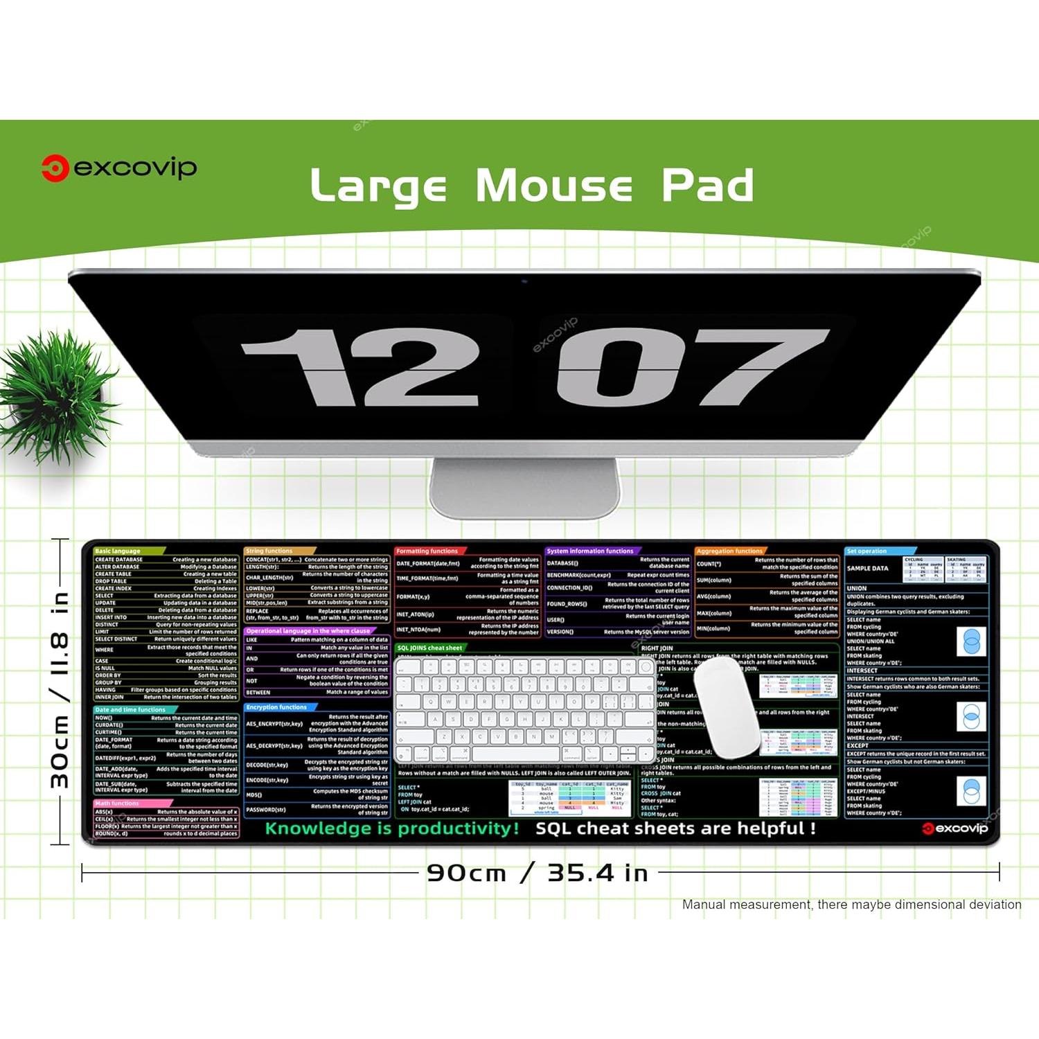 Alfombrilla de Ratón XL Antideslizante Excovip 90x30 cm SQL