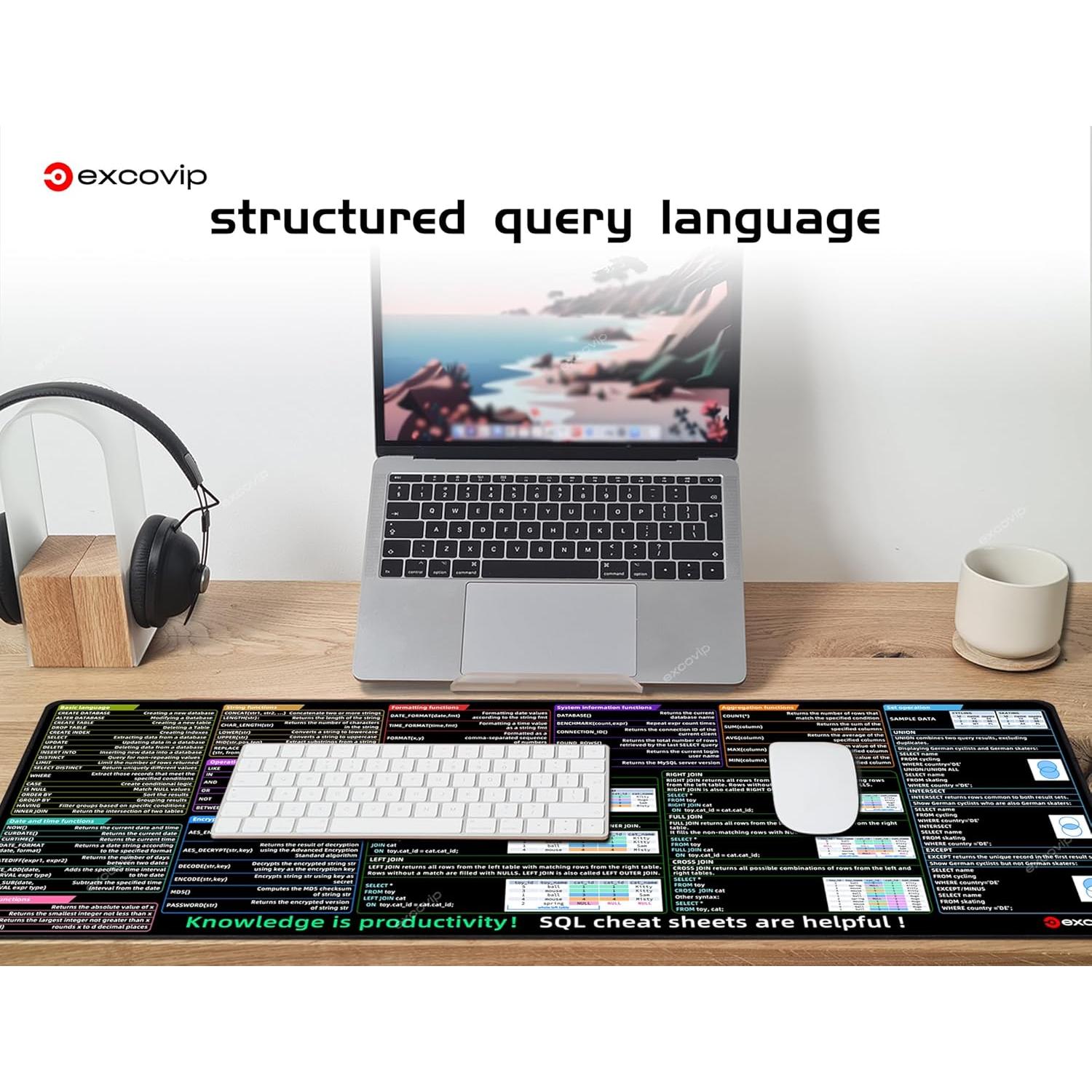 Alfombrilla de Ratón XL Antideslizante Excovip 90x30 cm SQL