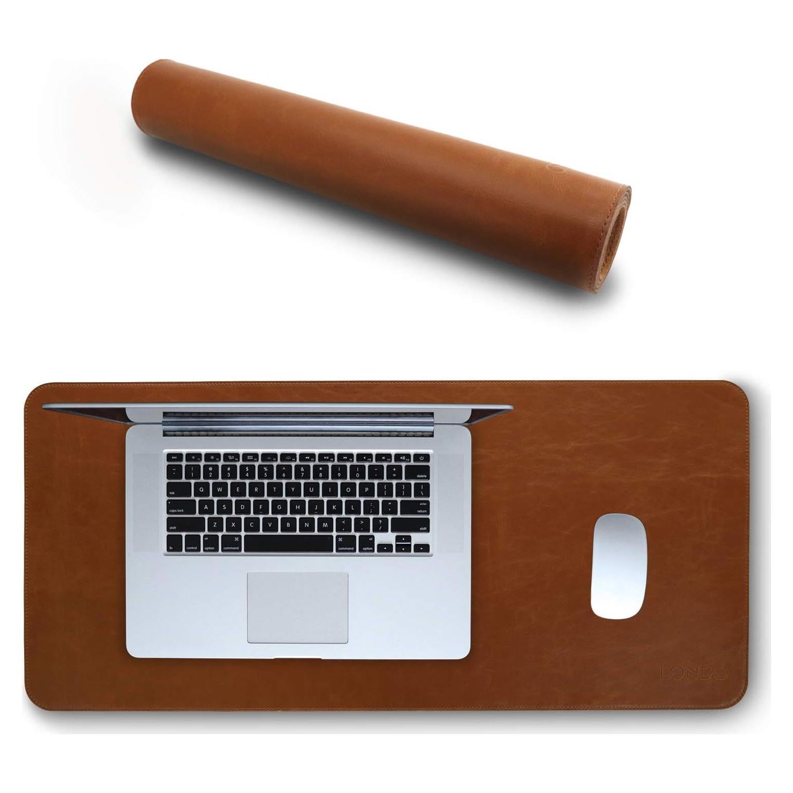 Alfombrilla de Ratón Londo de Cuero Marrón Claro 74x33.5cm