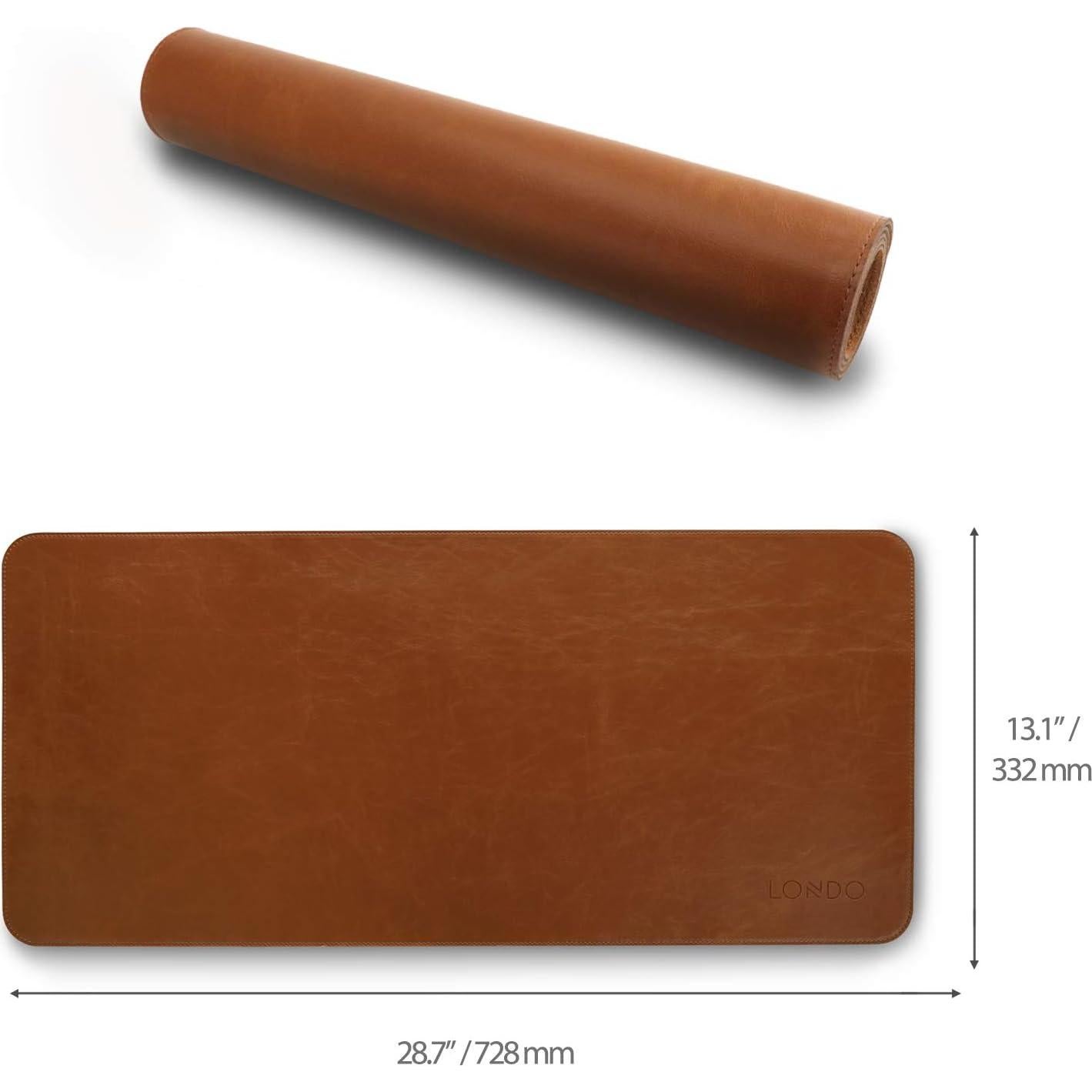 Alfombrilla de Ratón Londo de Cuero Marrón Claro 74x33.5cm