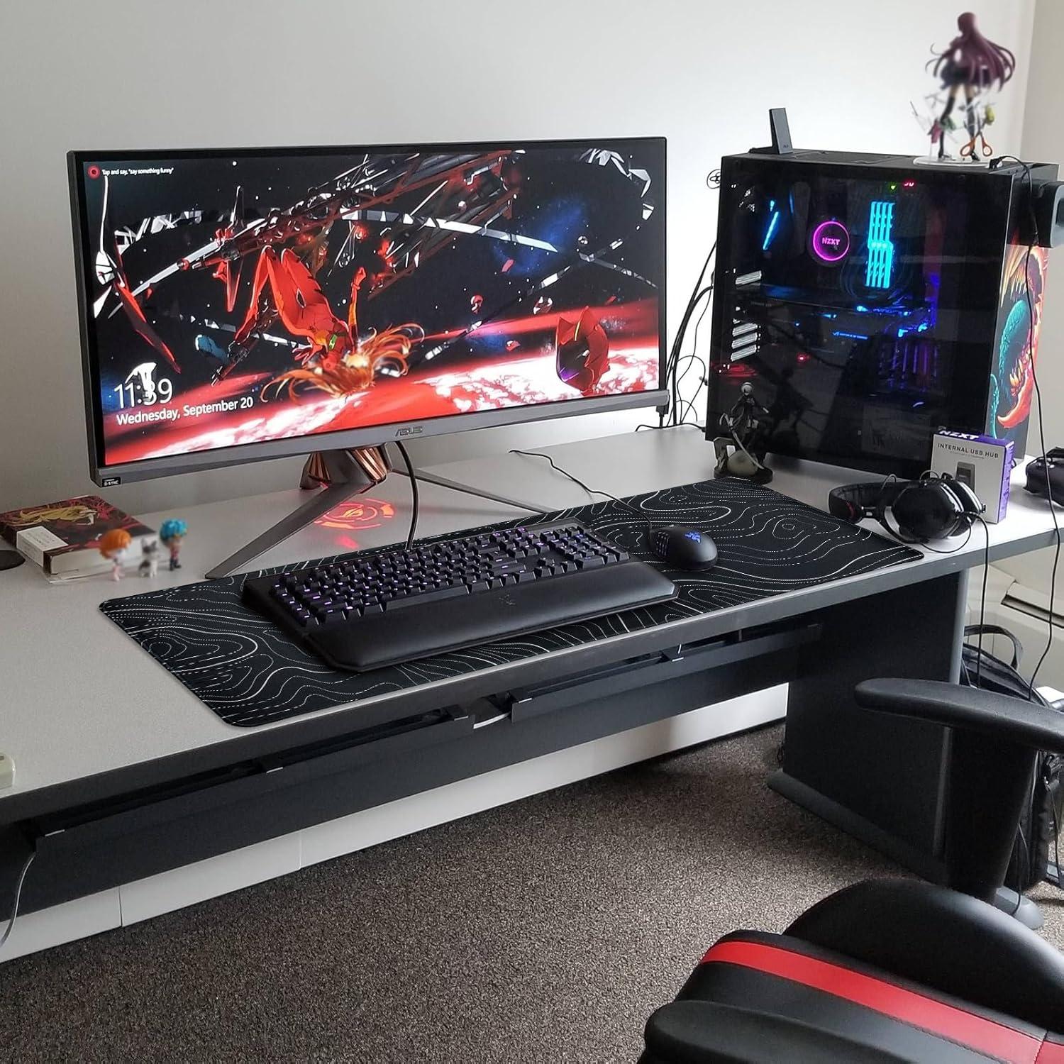 Alfombrilla de Ratón Grande Renyqatt 80x30cm Antideslizante