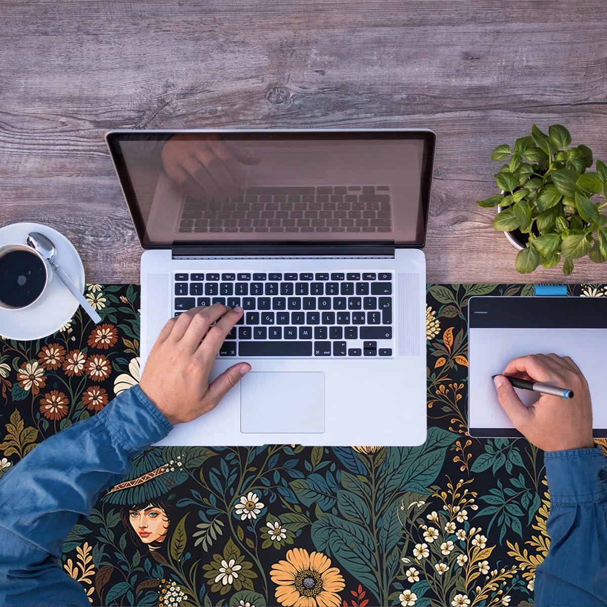 Alfombrilla de escritorio TWIIXT Flor Oscura XXL 80x40 cm