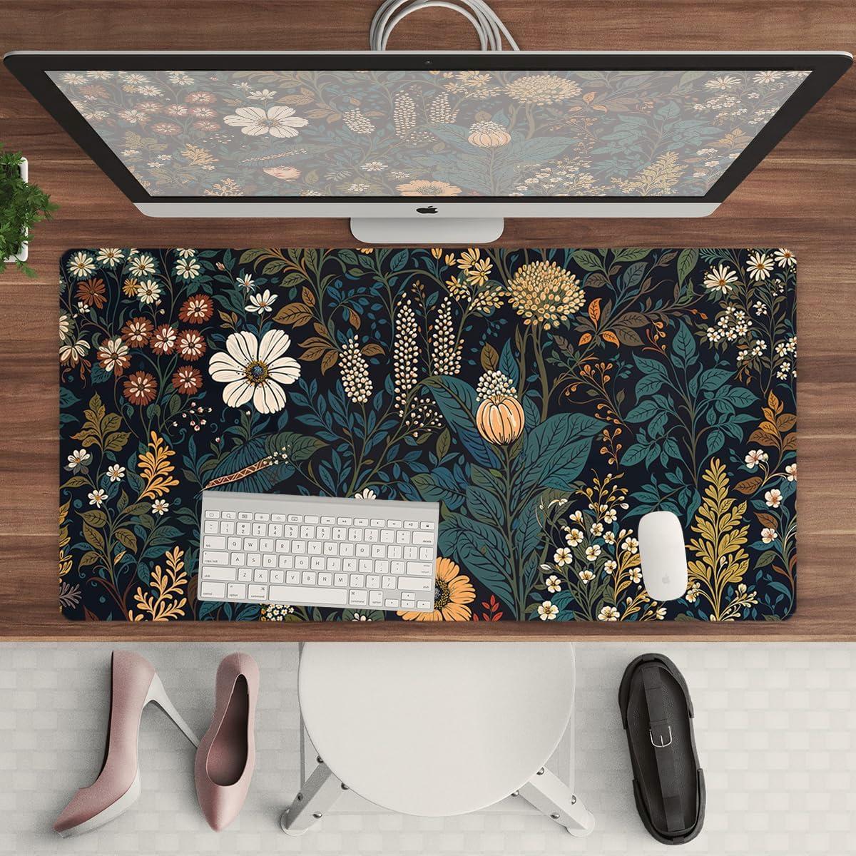 Alfombrilla de escritorio TWIIXT Flor Oscura XXL 80x40 cm